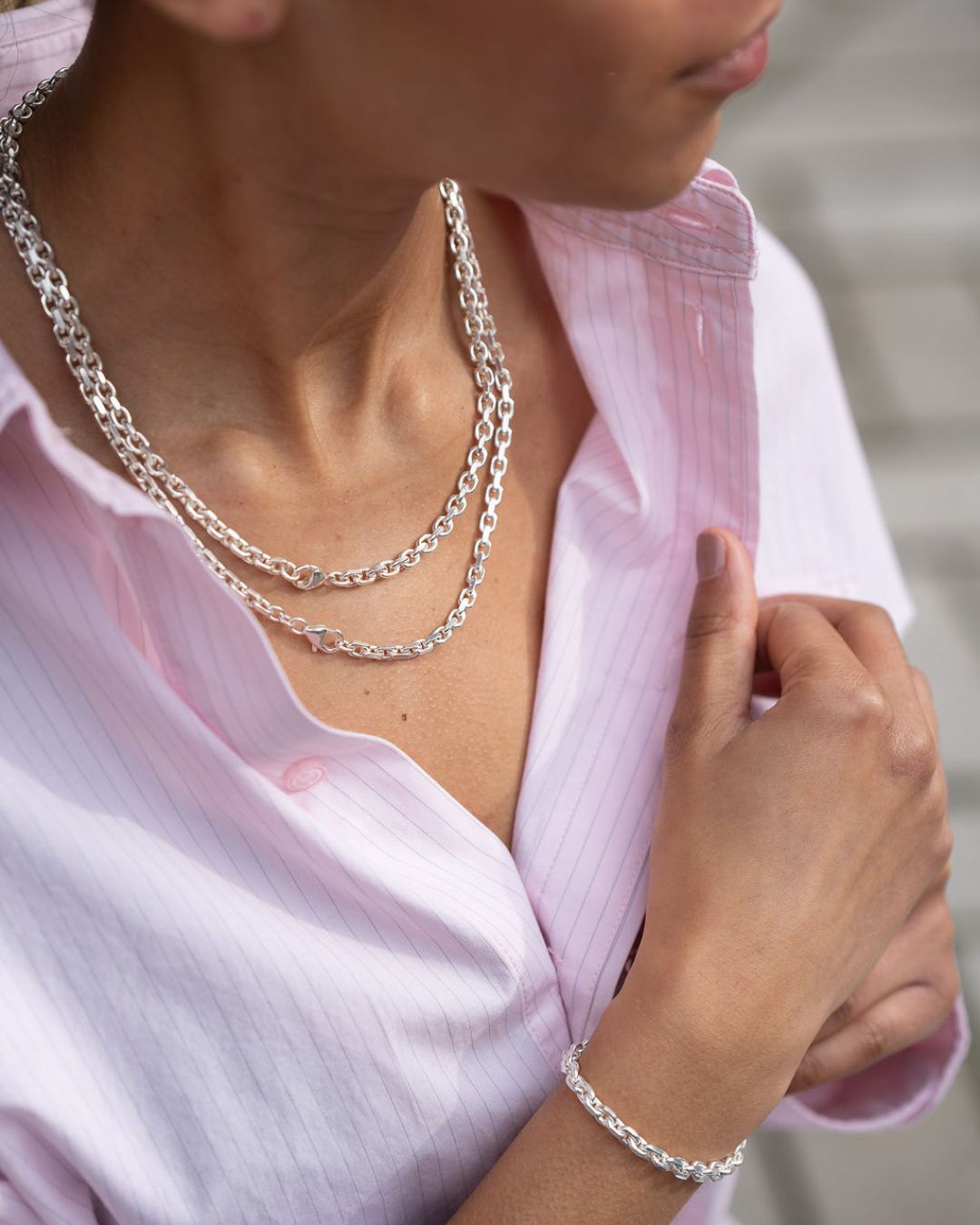 Armkette Anker Vierkant - Silber