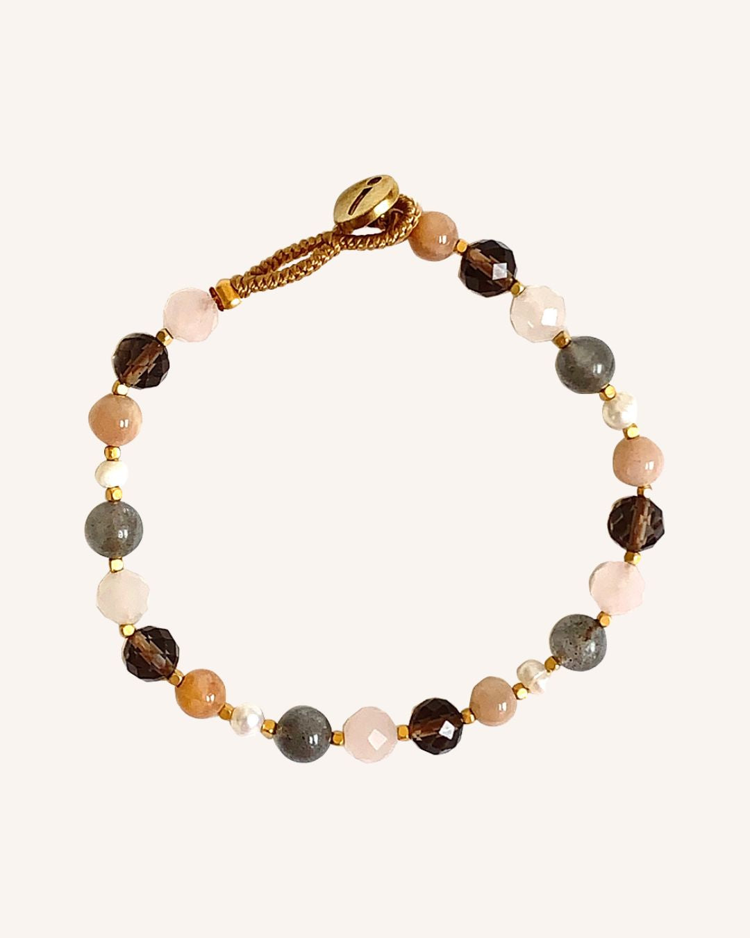 IBU Armband "Lulu Stone Dot" - Nature/Gold