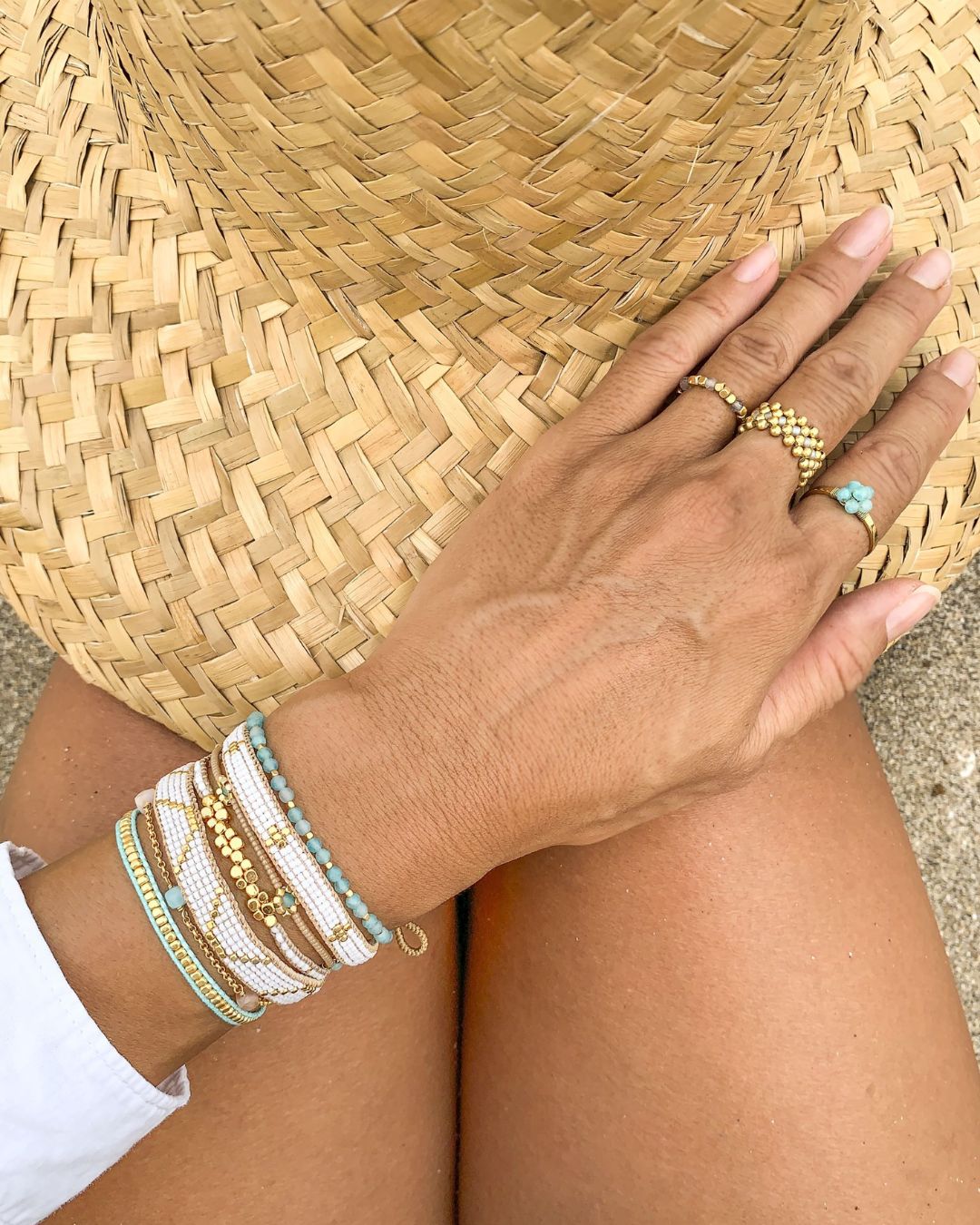 IBU Armband "Jill Bunch" - Weiss/Gold