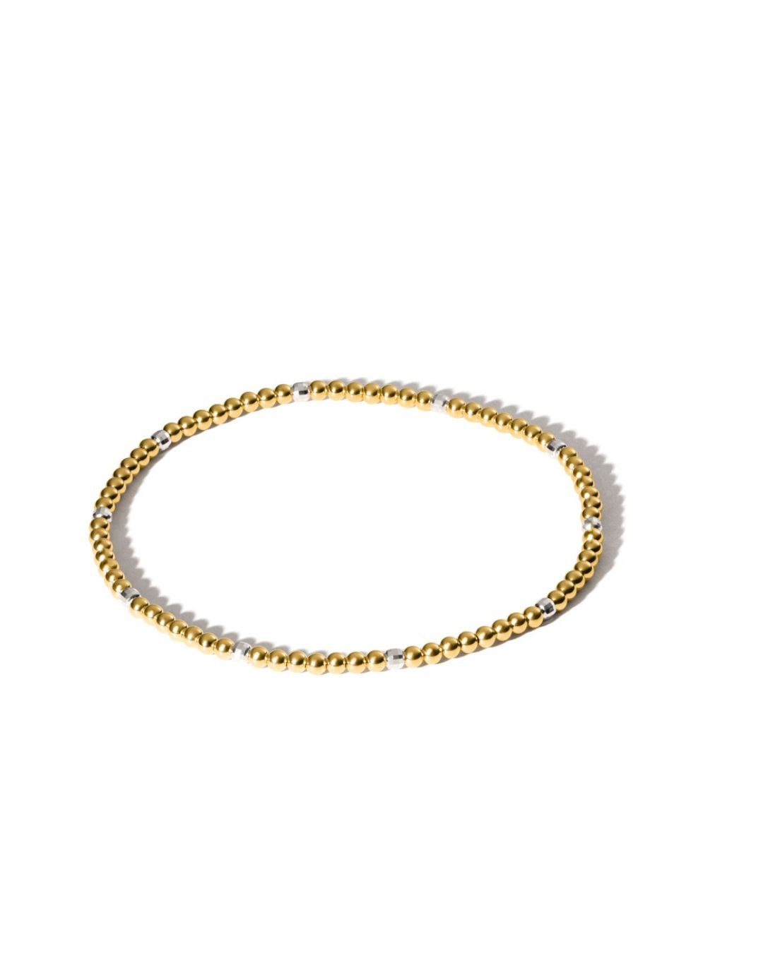 Stretcharmband "Silver Dots" - 3mm