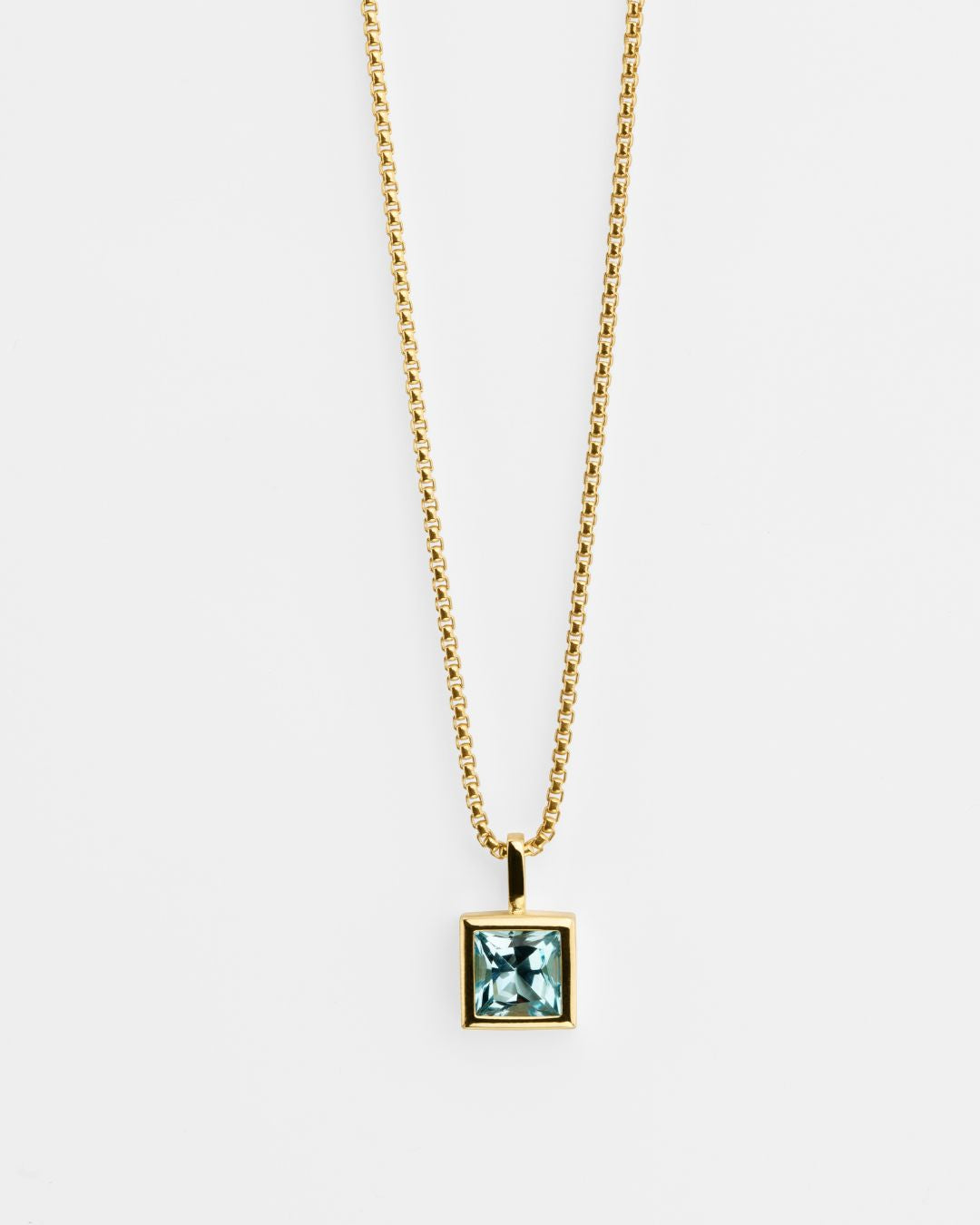 Halskette "Quadro" - Gold/Blau