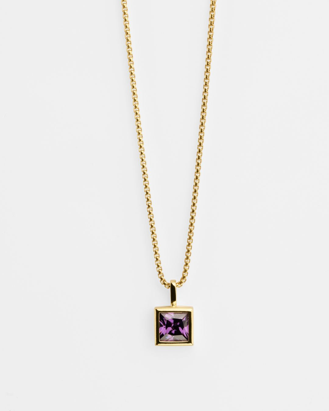 Halskette "Quadro" - Gold/Lila