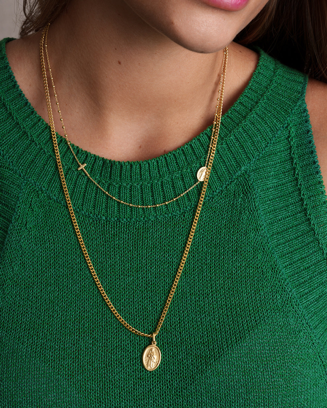 Halskette "Madonna" - Panzerkette Gold