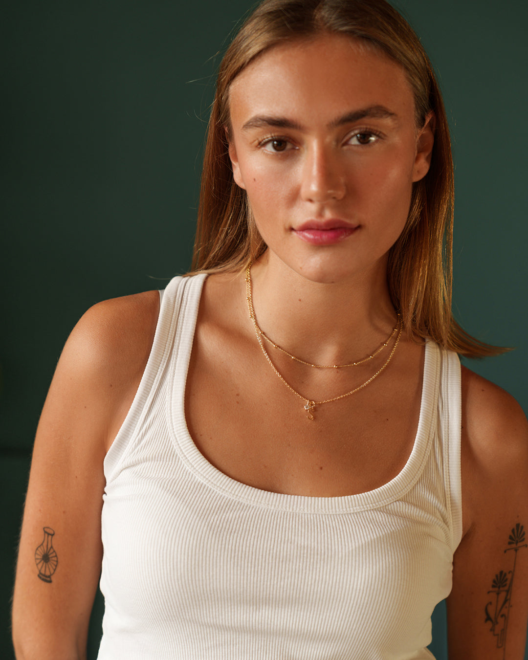 Initialenkette mit Zirkonia - Gold