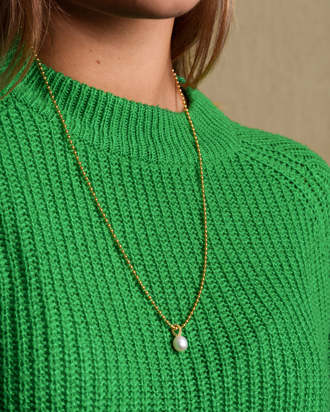 Halskette "Perle" - Kugelkette Gold