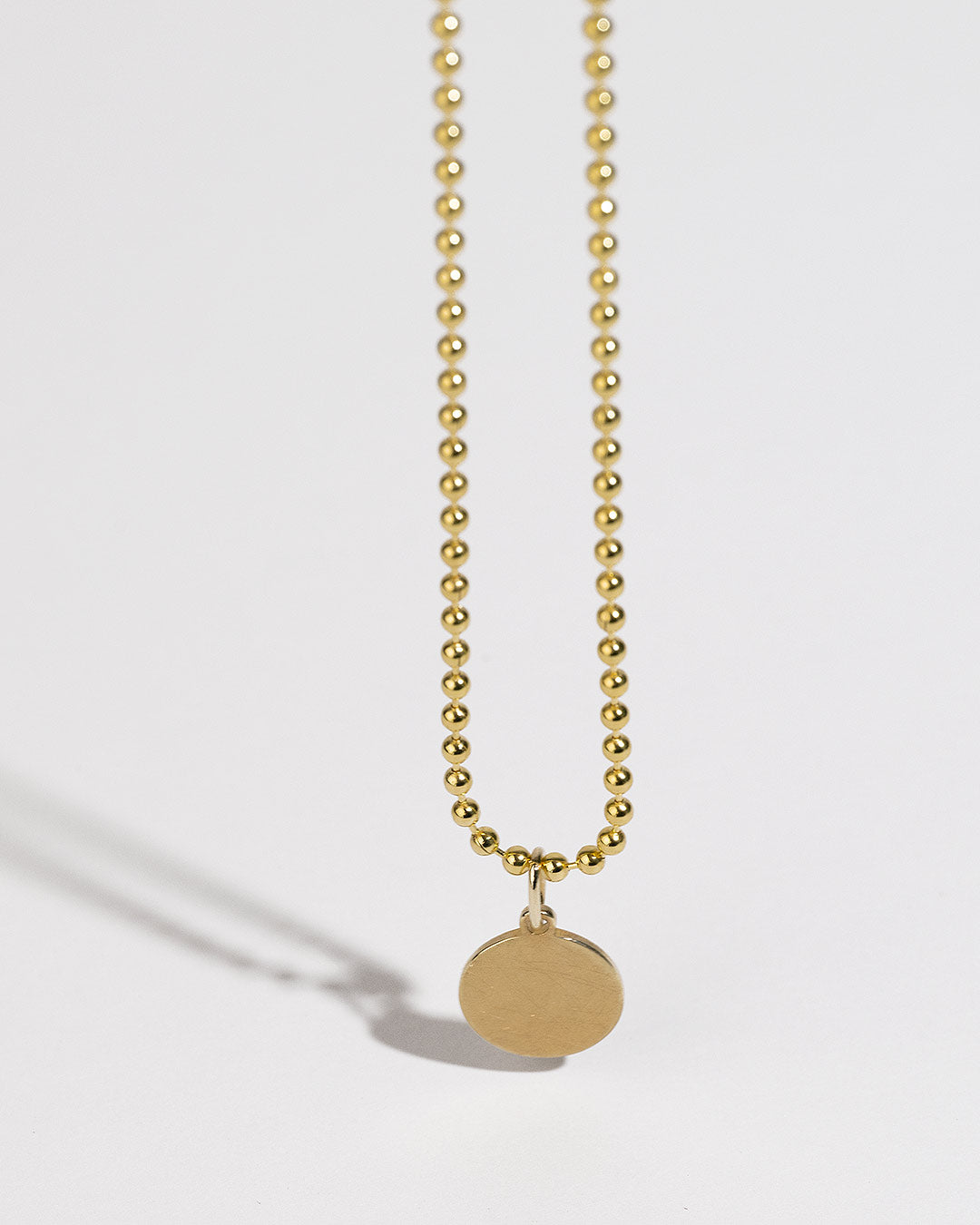 Halskette "Plättchen" - Kugelkette Gold