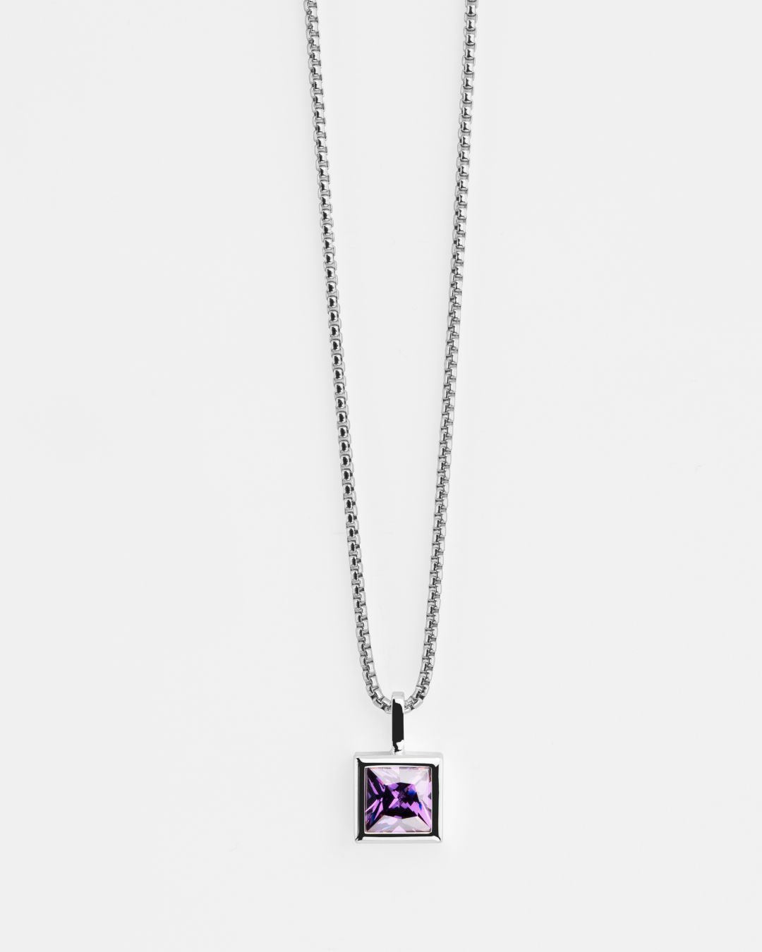 Halskette "Quadro" - Silber/Lila