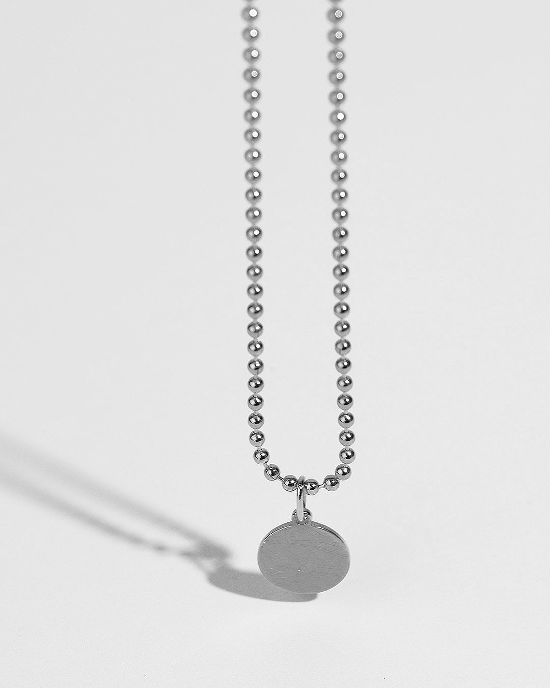 Halskette "Plättchen" - Kugelkette Silber