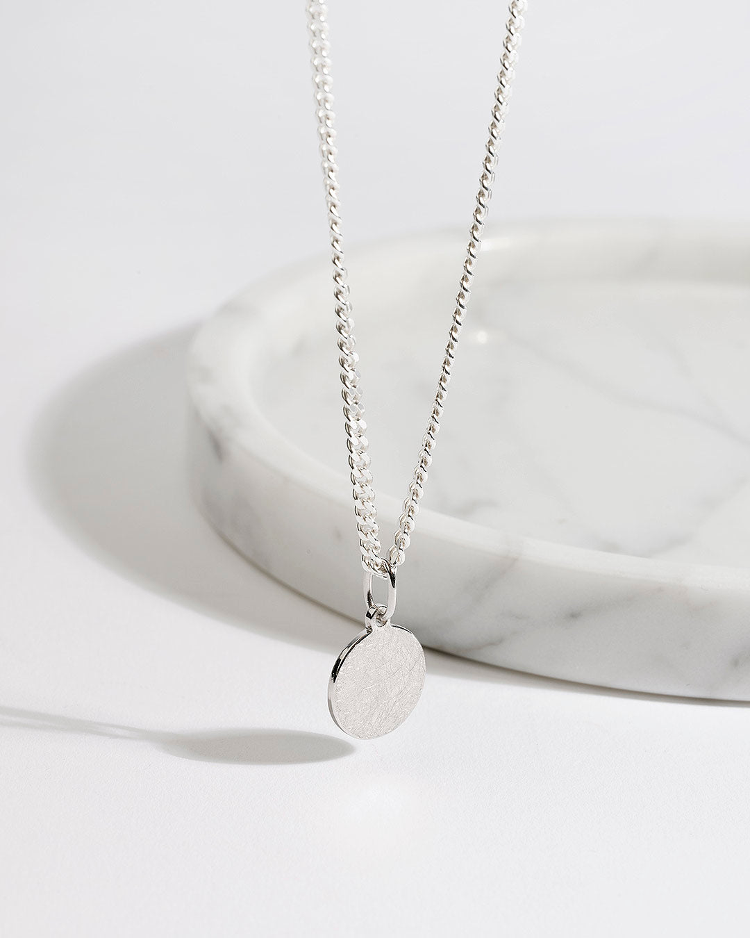 Halskette "Plättchen" - Panzerkette Silber