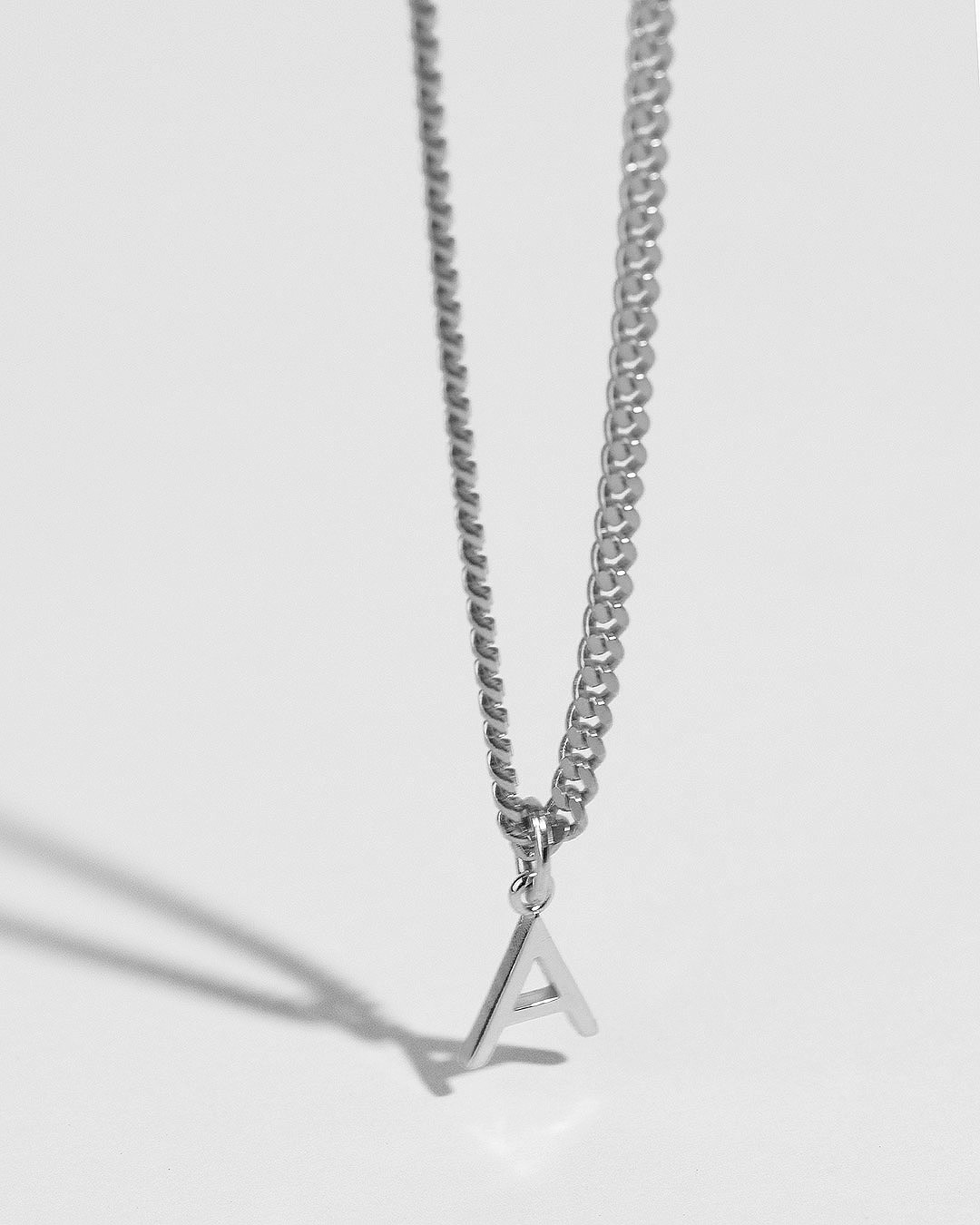 Halskette "Letter" - Panzerkette Silber