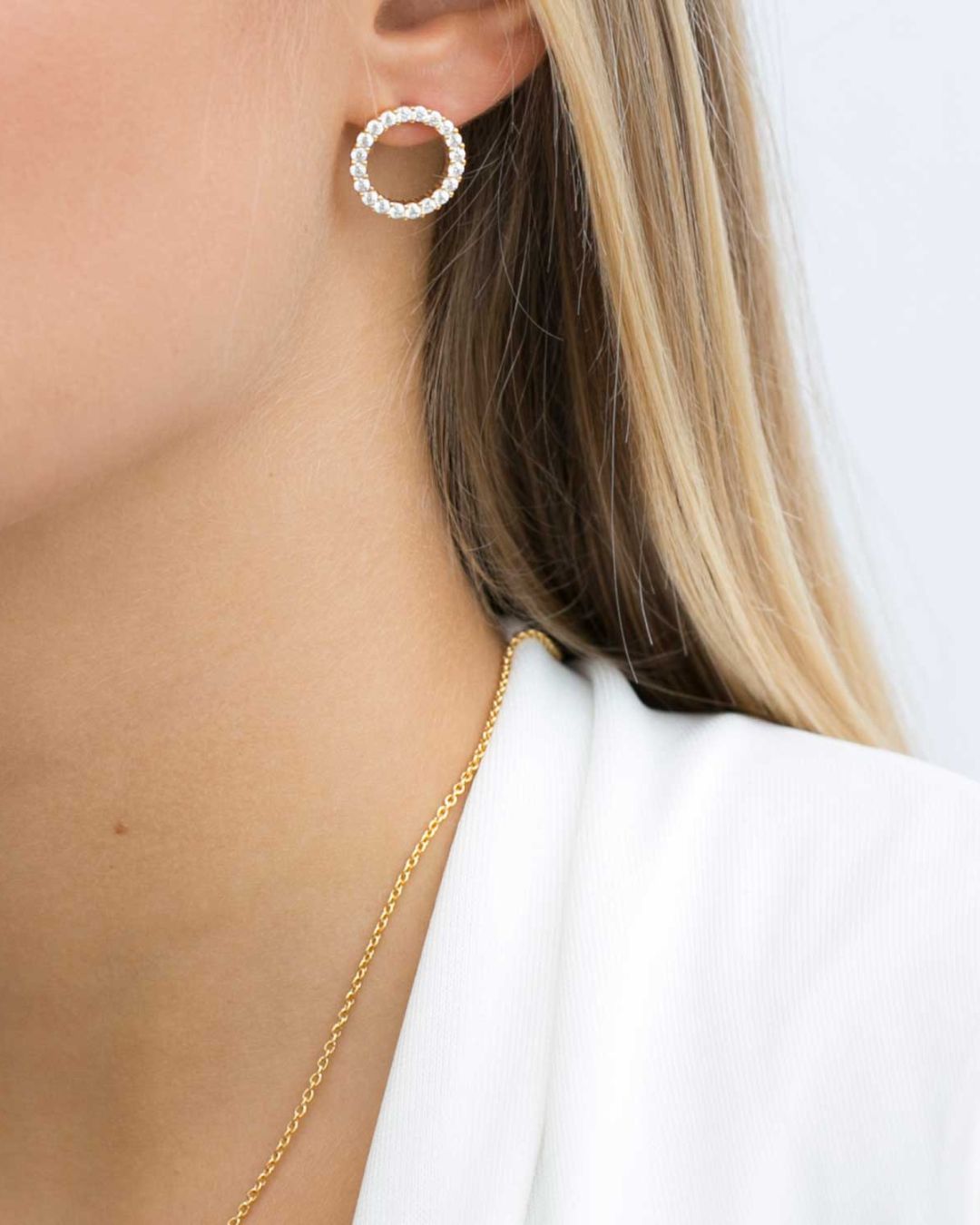 Zirkonia Ohrringe „Circle" Silber – 925er Sterlingsilber