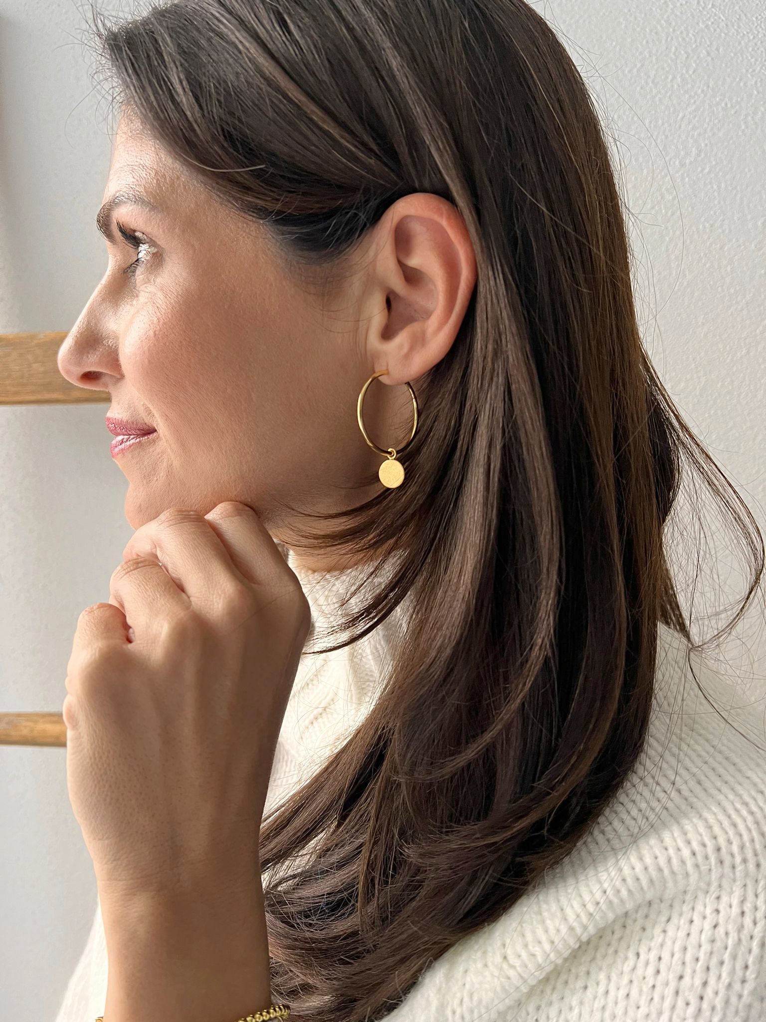 3cm Creole "Plättchen" - Gold