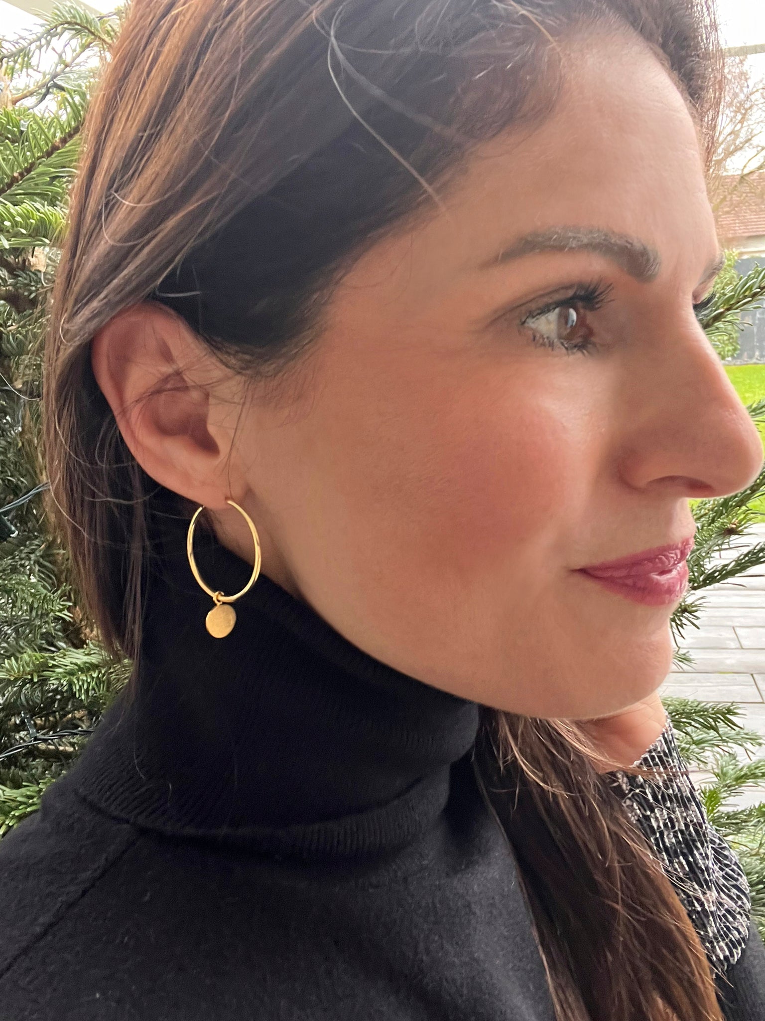 3cm Creole "Plättchen" - Rose