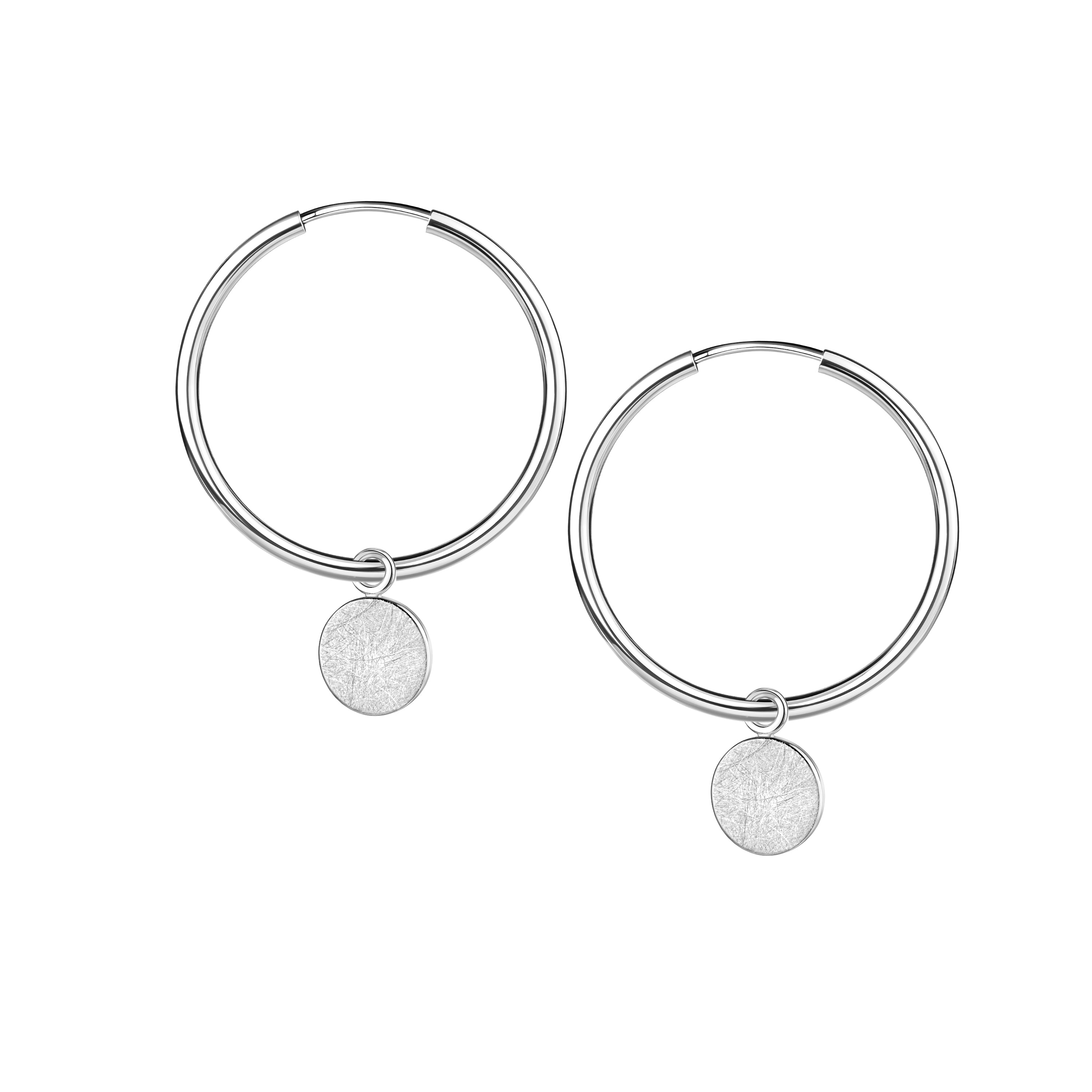 3cm Creole "Plättchen" - Silber