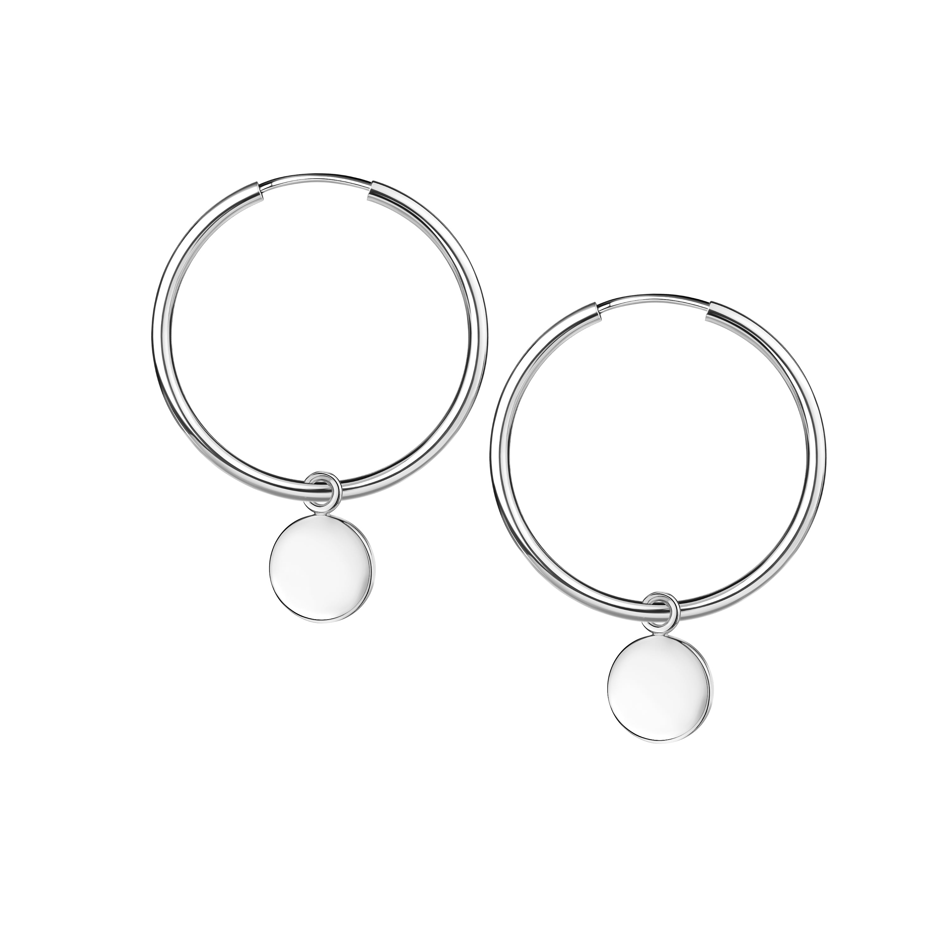 3cm Creole "Plättchen" - Silber