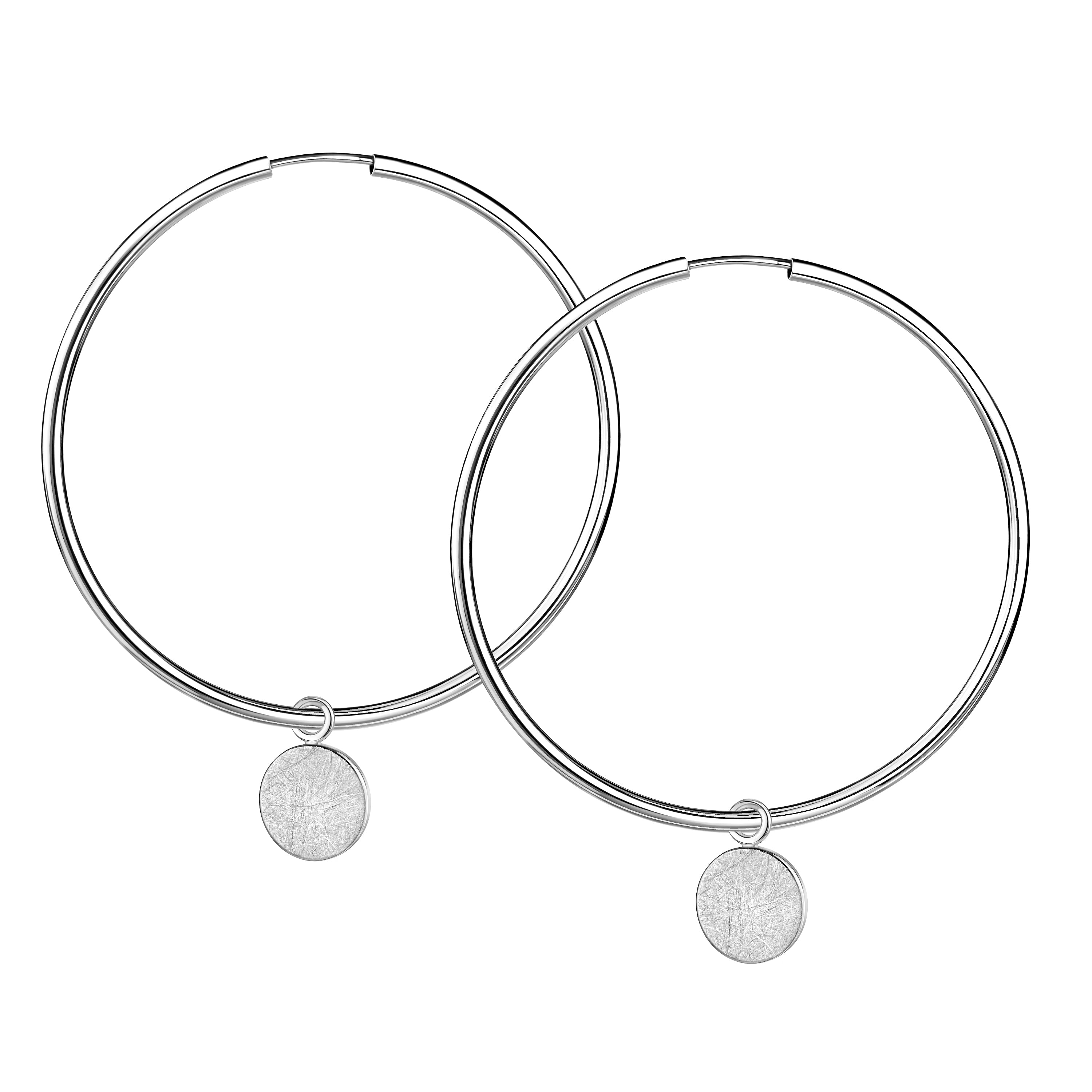 5cm Creole "Plättchen" - Silber