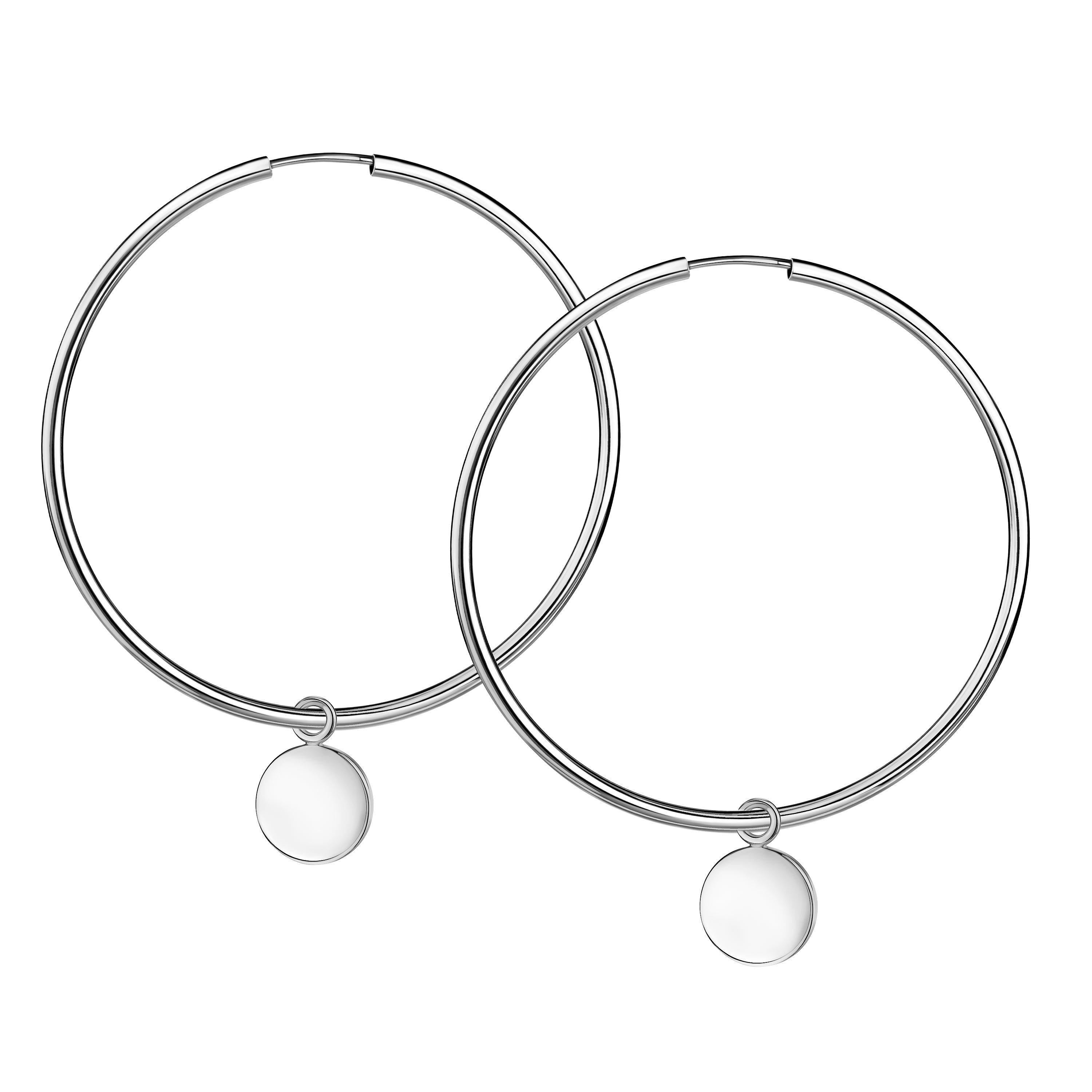 5cm Creole "Plättchen" - Silber