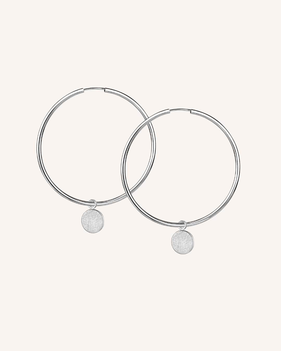 5cm Creole "Plättchen" - Silber