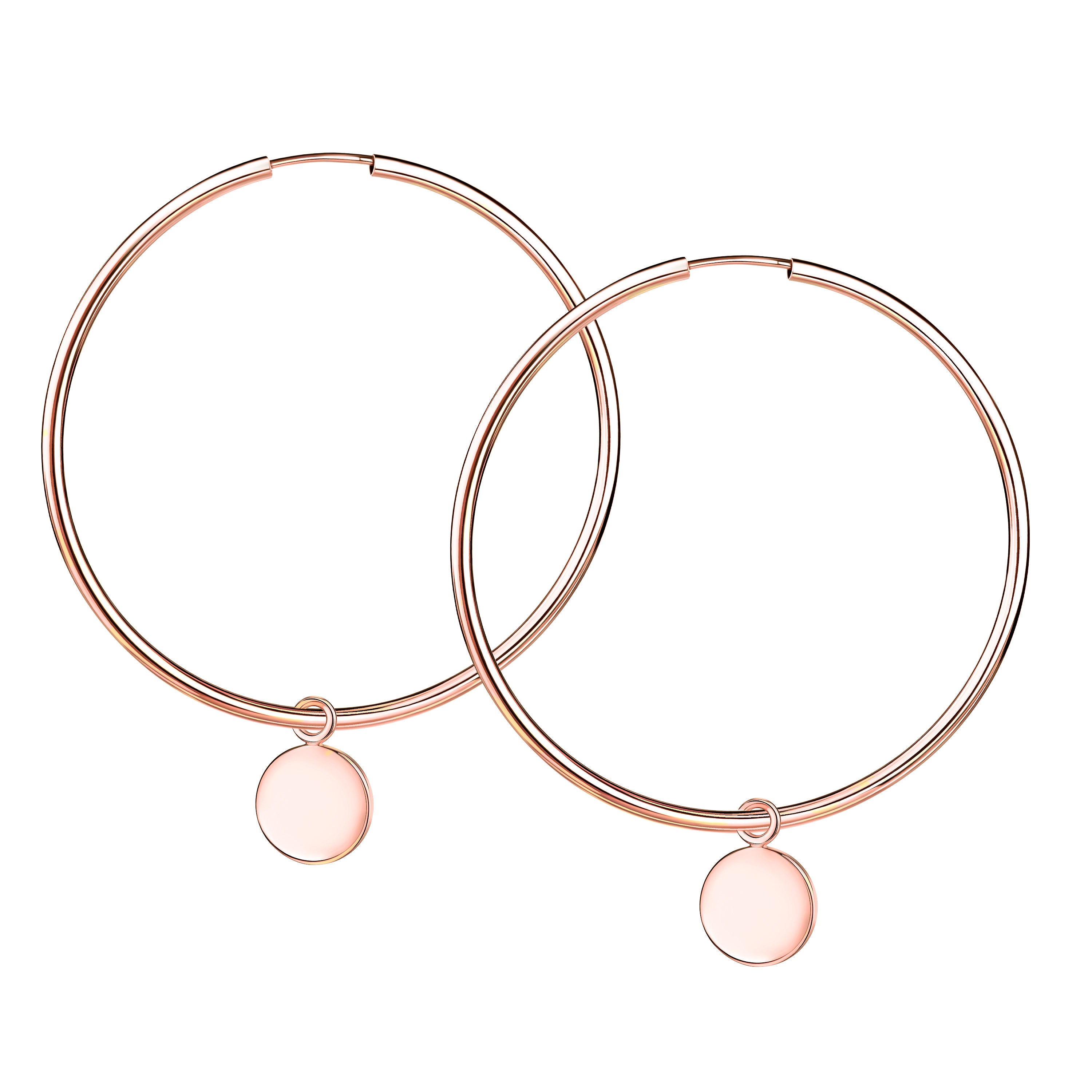 5cm Creole "Plättchen" - Rose