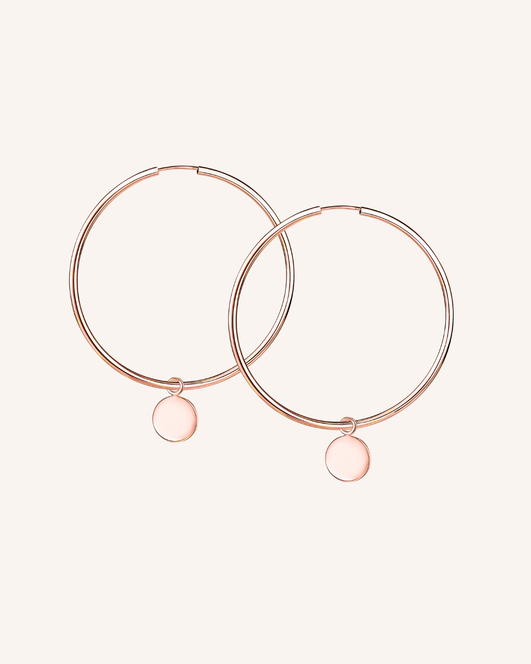 5cm Creole "Plättchen" - Rose