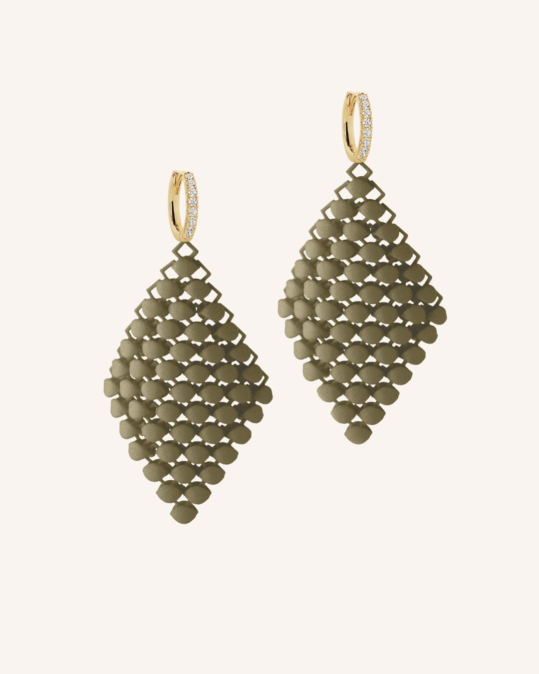 Fabnora Ohrringe "Essence" - Khaki/Gold