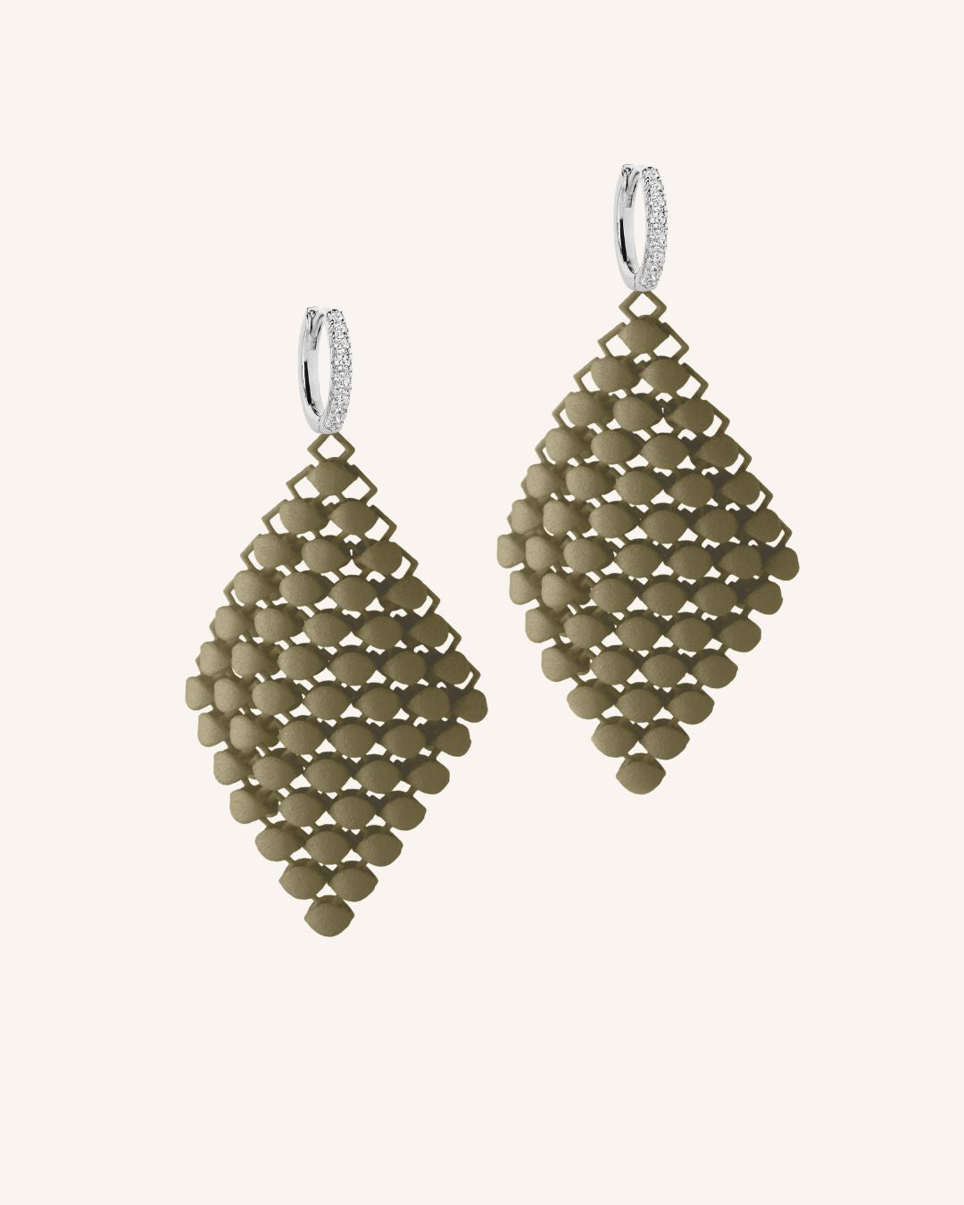 Fabnora Ohrringe "Essence" - Khaki/Silber