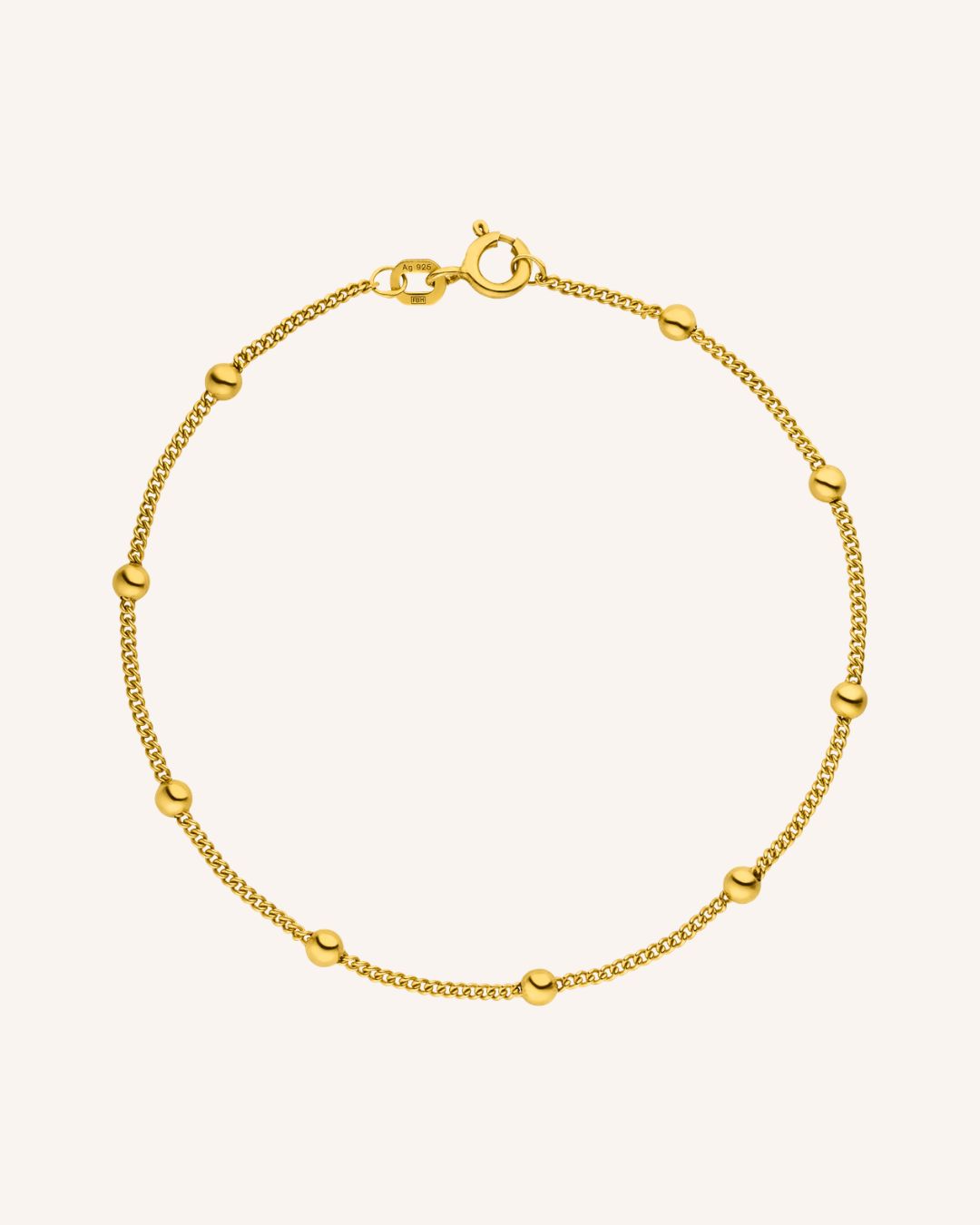 Armkette „Ella" Gold – Goldplattierte Silberarmkette mit Kugelelementen