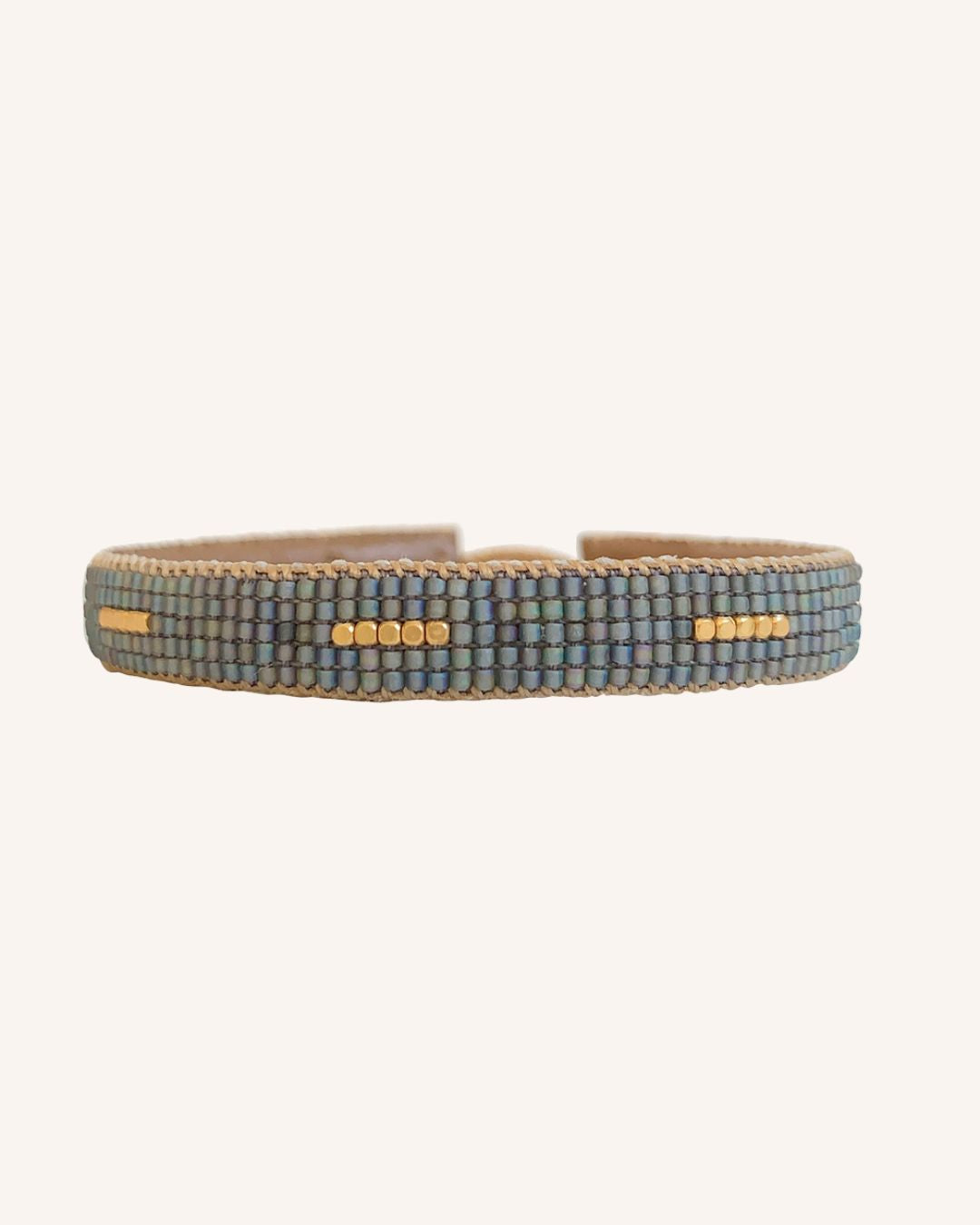 IBU Armband "Stripe" - Blaugrau/Gold