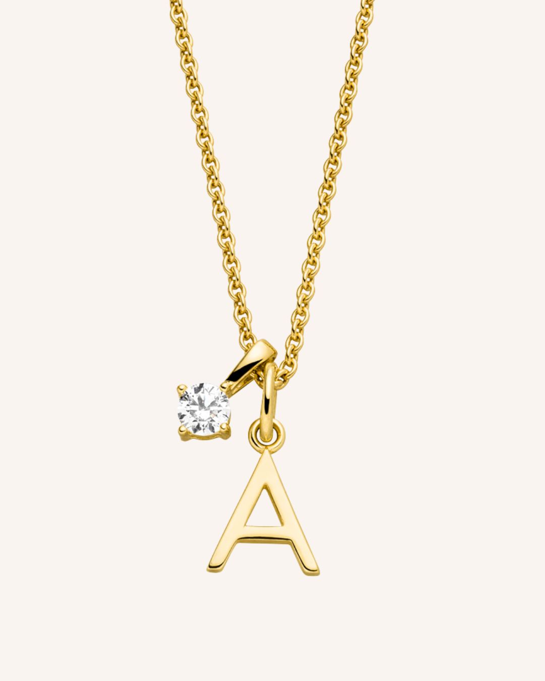 Initialenkette mit Zirkonia - Silber