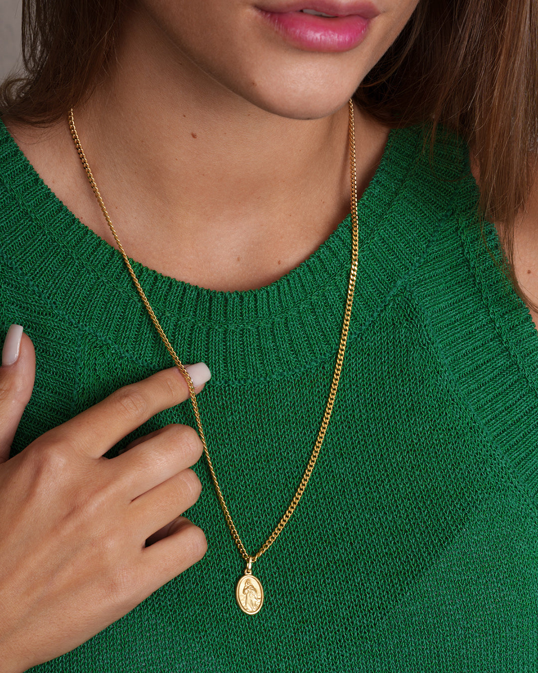 Halskette "Madonna" - Panzerkette Gold