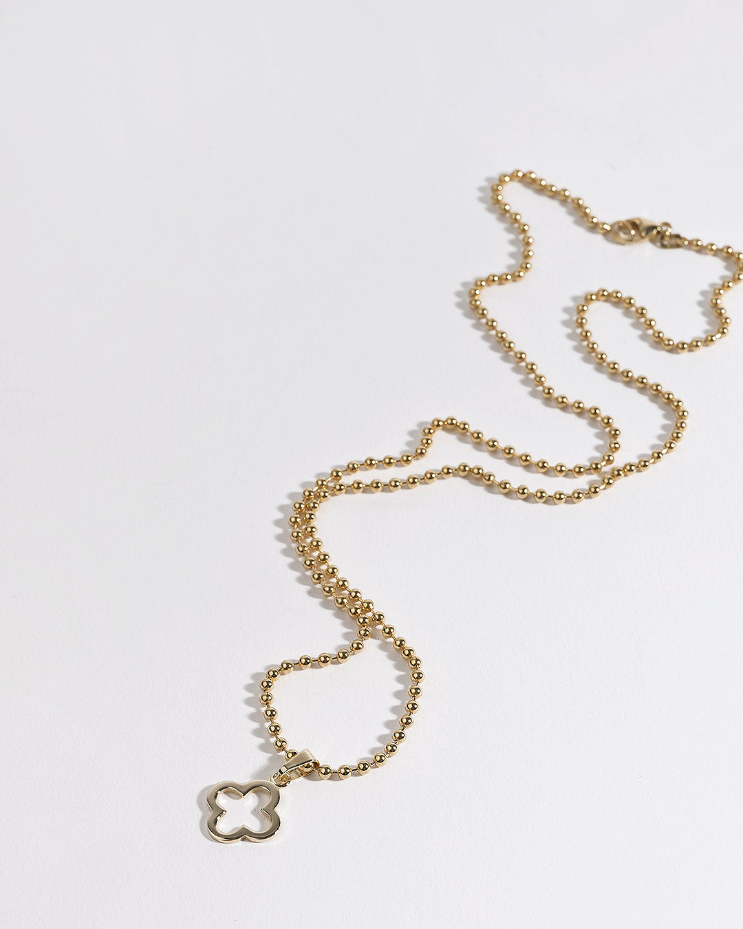 Halskette "Kleeblatt" - Kugelkette Gold