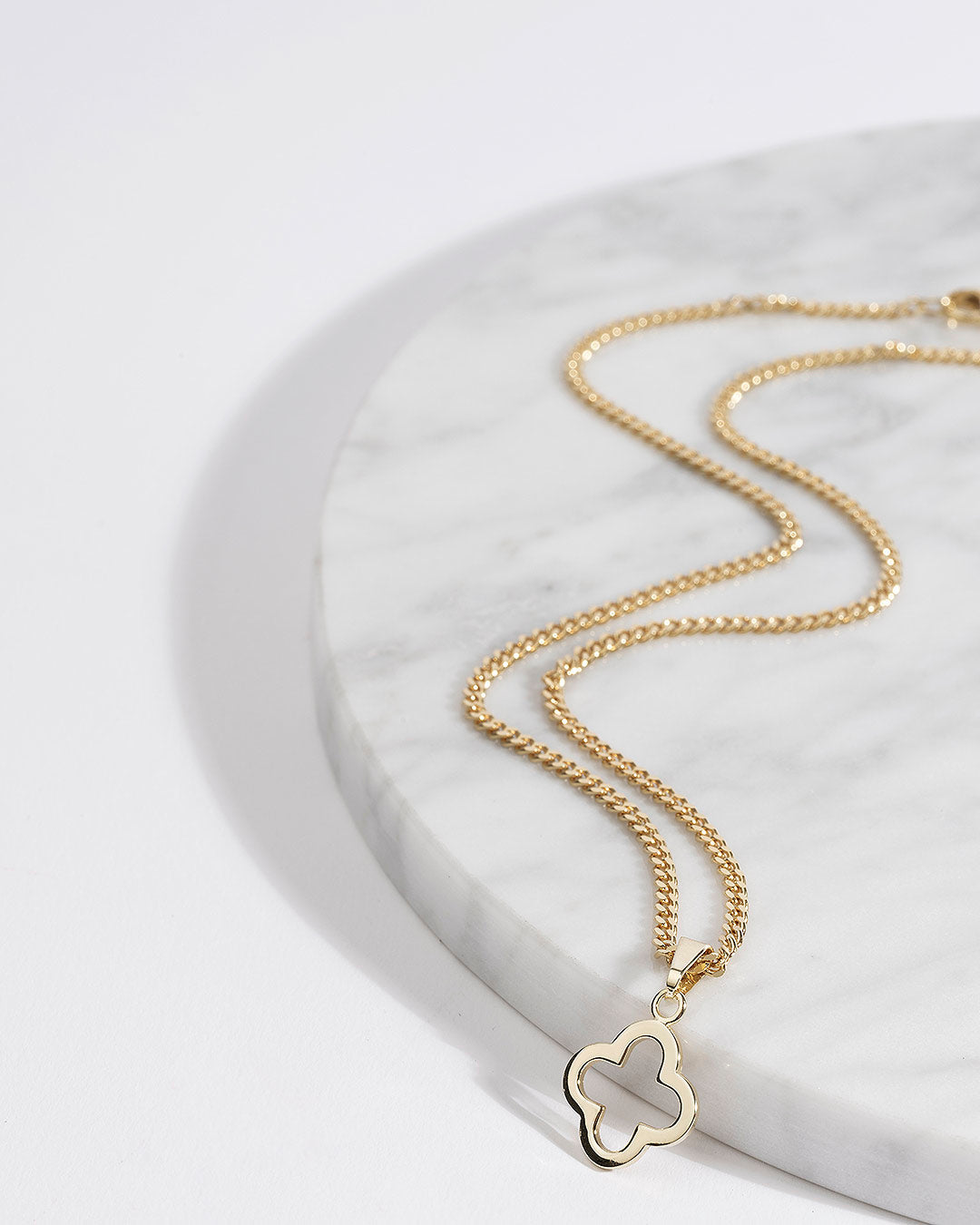 Halskette "Kleeblatt" - Panzerkette Gold