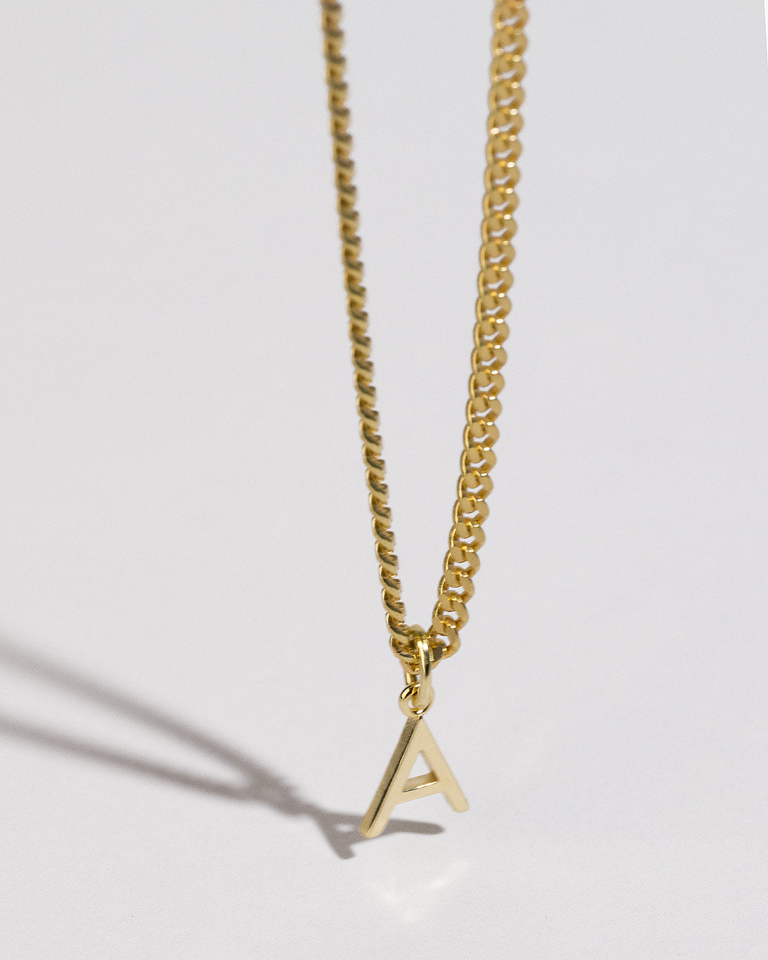 Halskette "Letter" - Panzerkette Gold