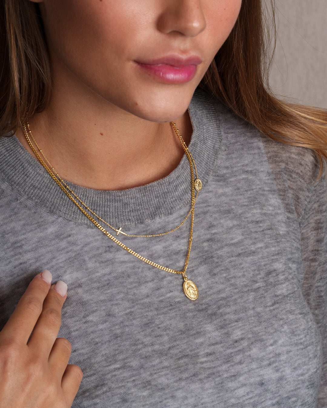 Halskette "Madonna" - Panzerkette Gold