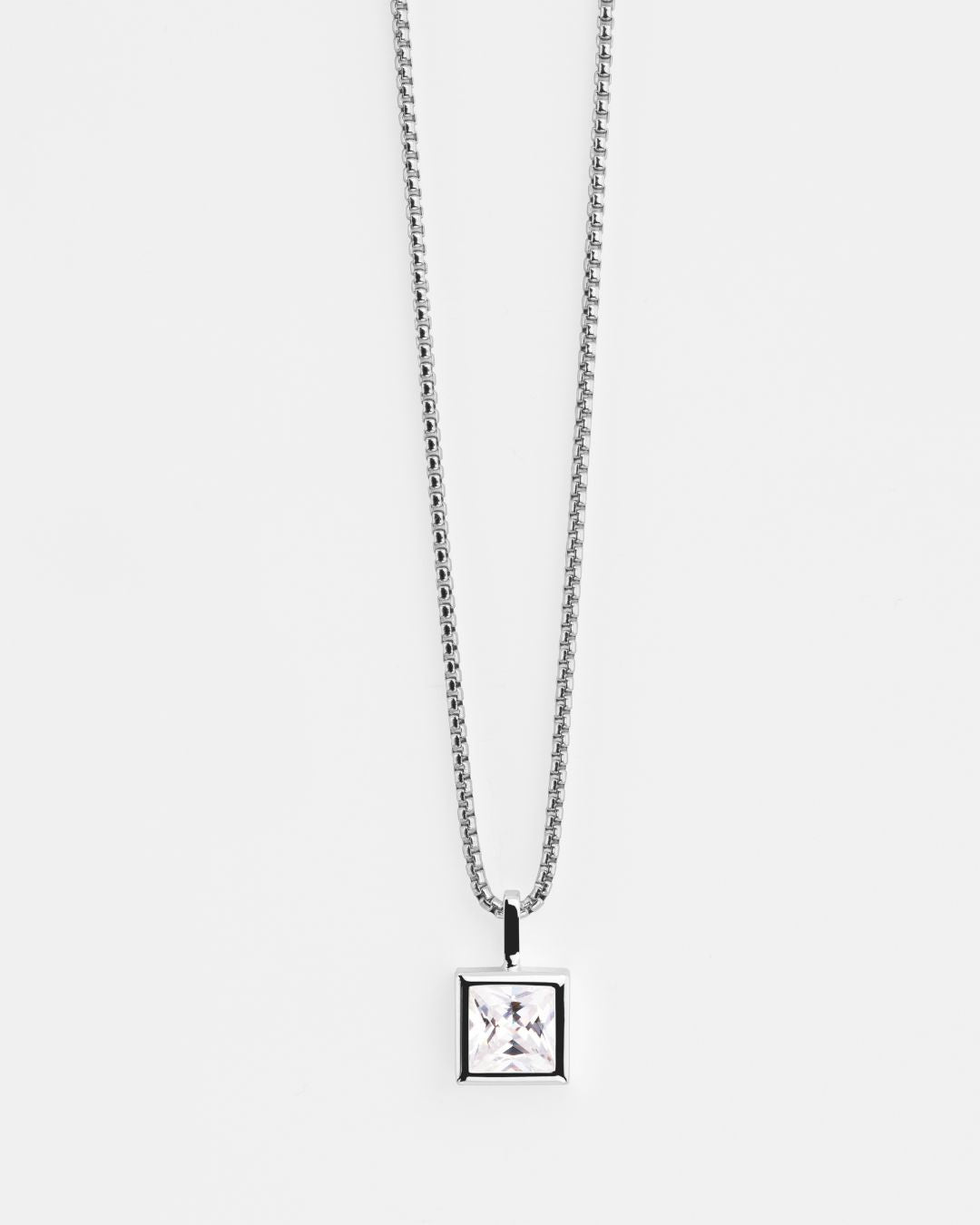 Halskette "Quadro" - Silber/Weiß