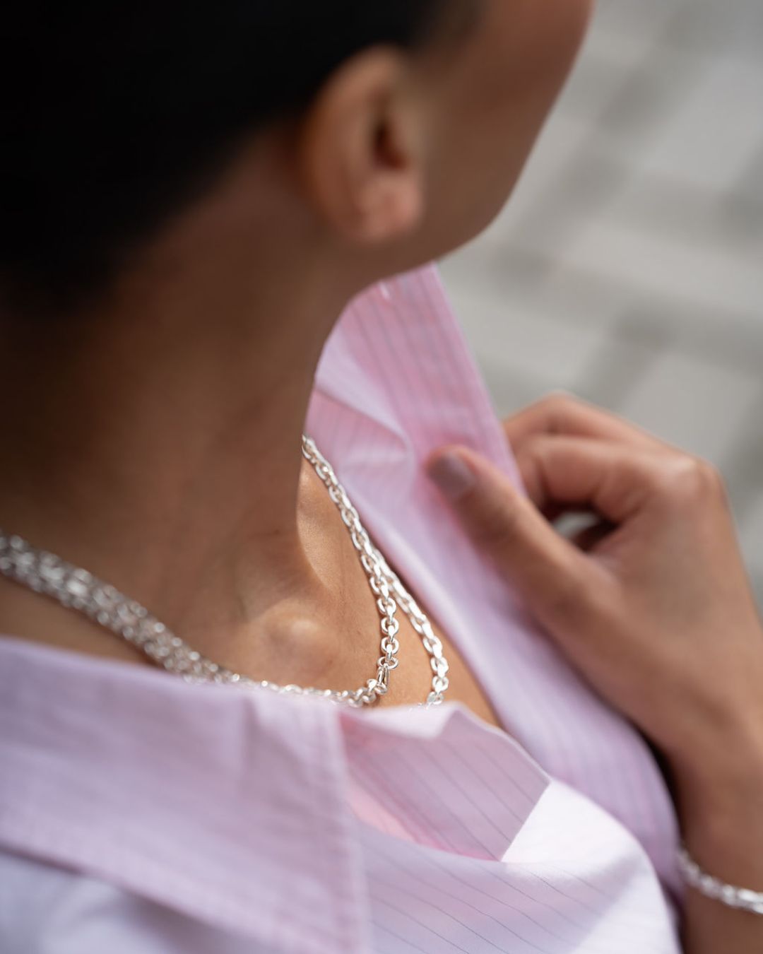 Halskette Anker Vierkant - Silber