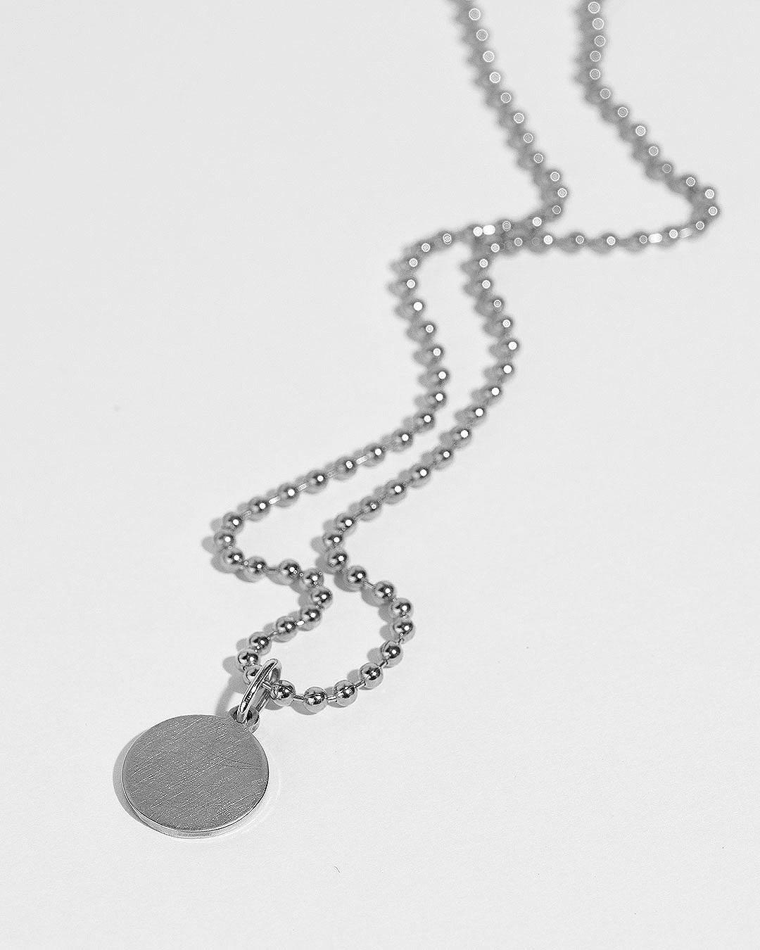 Halskette "Plättchen" - Kugelkette Silber