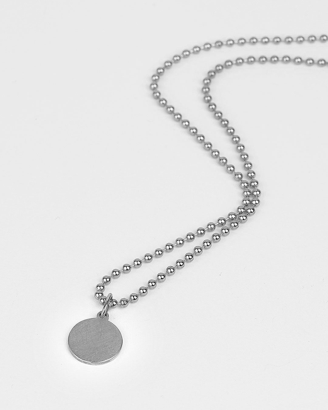 Halskette "Plättchen" - Kugelkette Silber