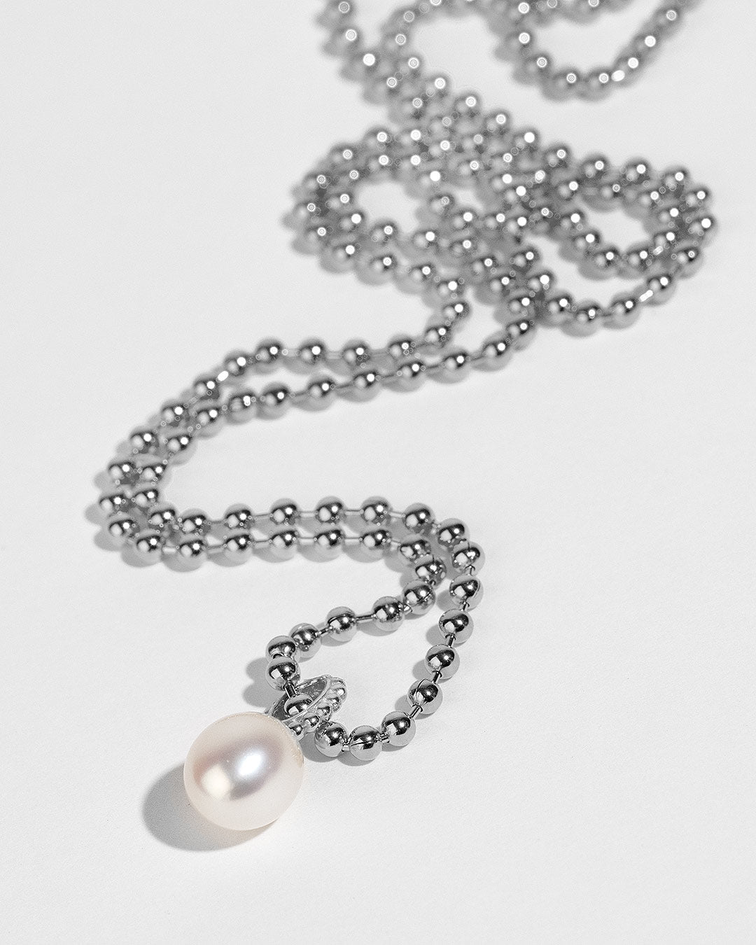 Halskette "Perle" - Kugelkette Silber