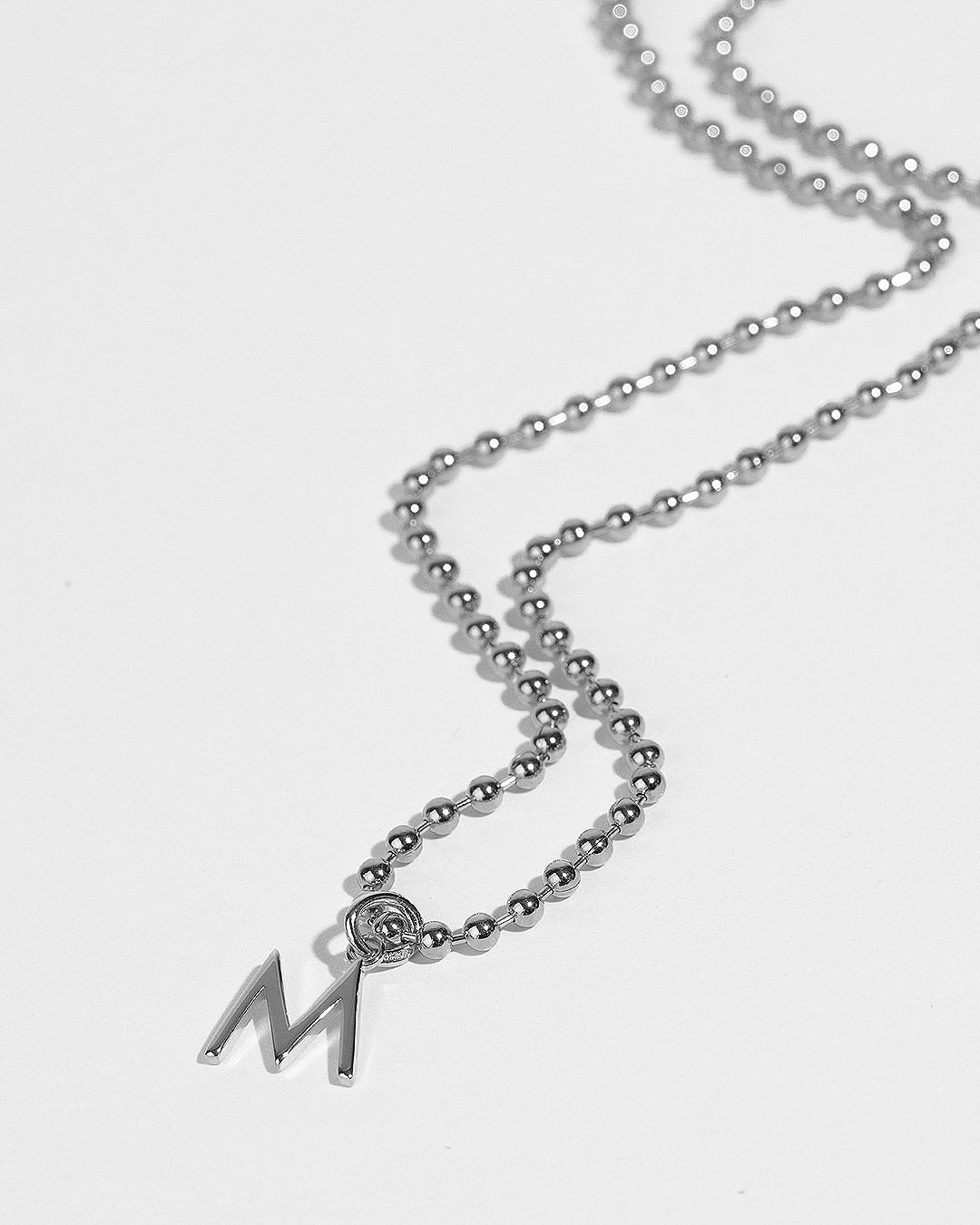 Halskette "Letter" - Kugelkette Silber