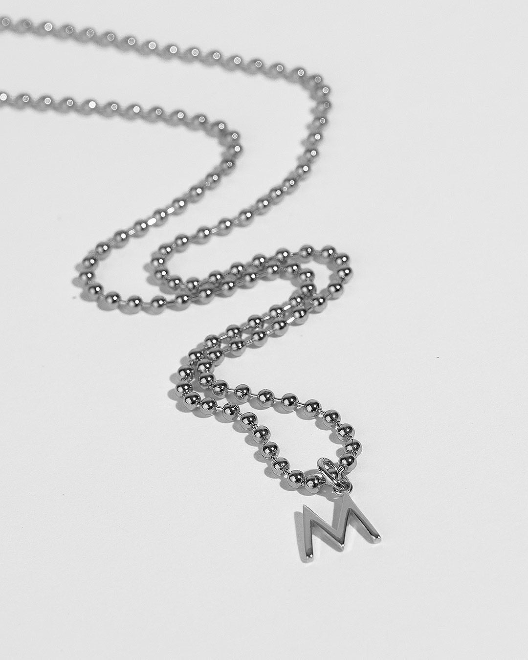 Halskette "Letter" - Kugelkette Silber