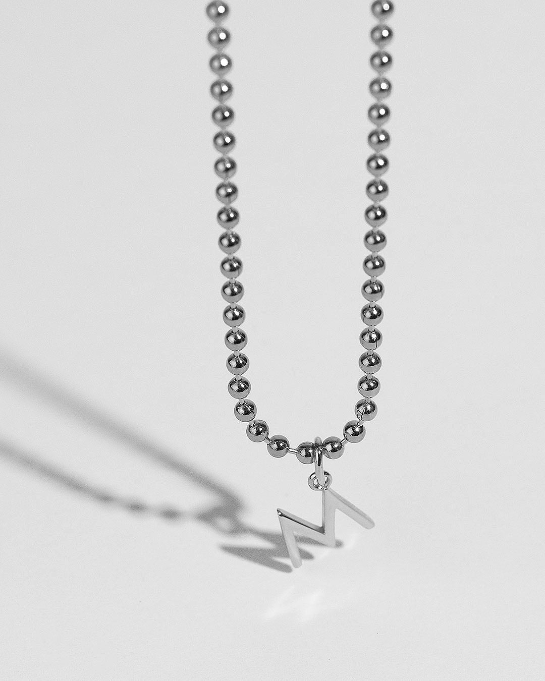 Halskette "Letter" - Kugelkette Silber
