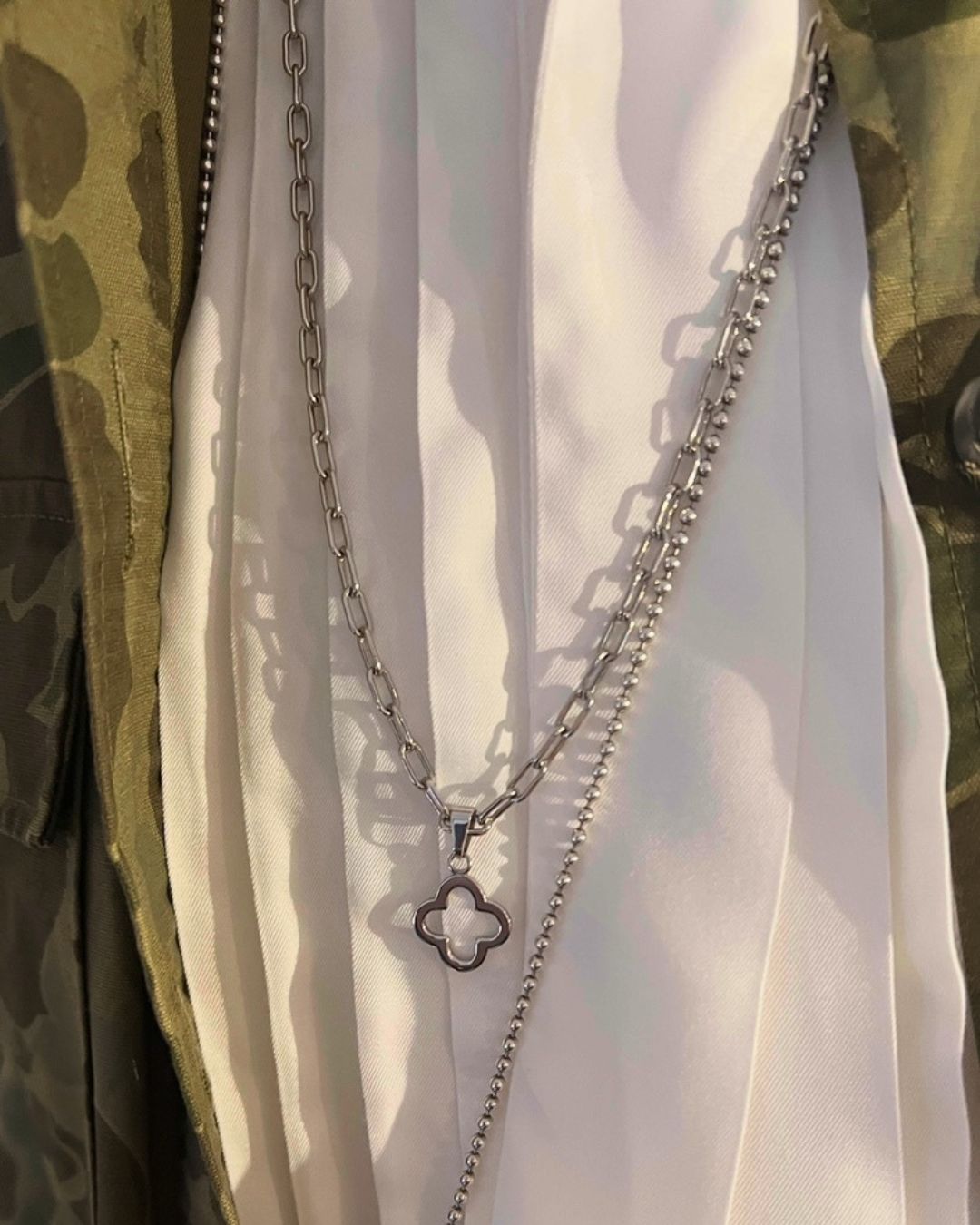 Halskette "Kleeblatt" - Kette Romy Silber