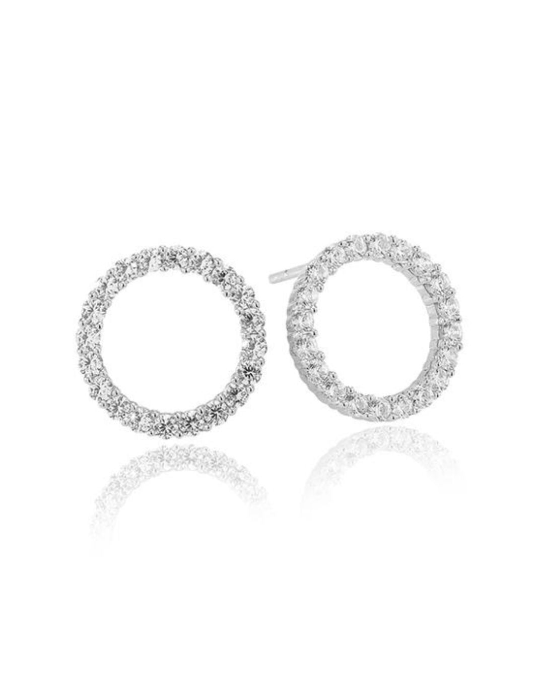 Zirkonia Ohrringe „Circle" Silber – 925er Sterlingsilber