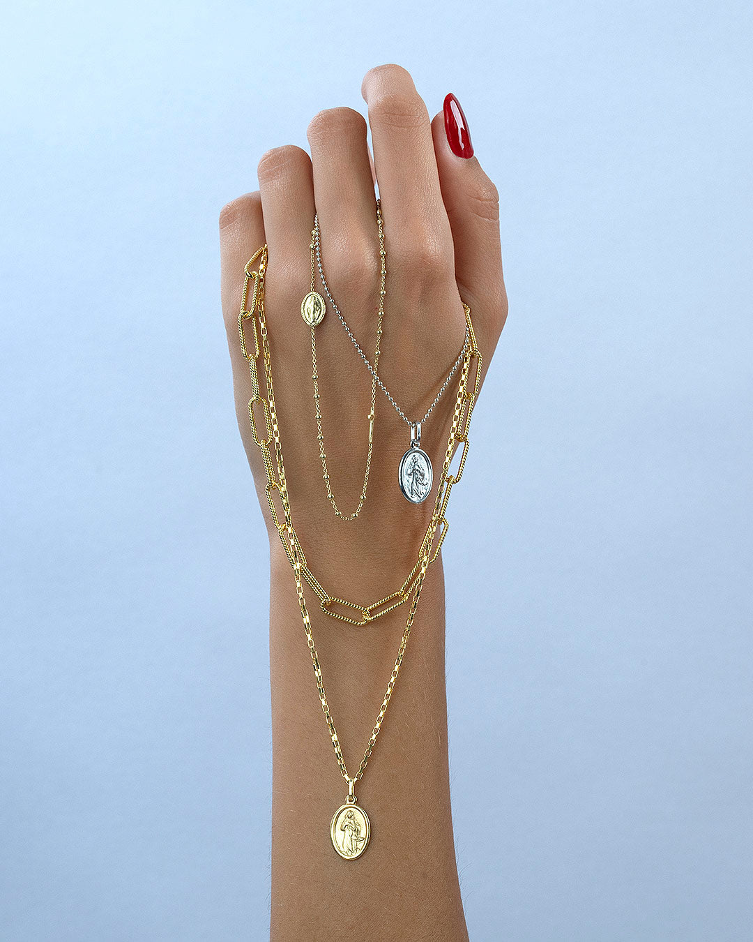 Halskette "Madonna" - Panzerkette Silber