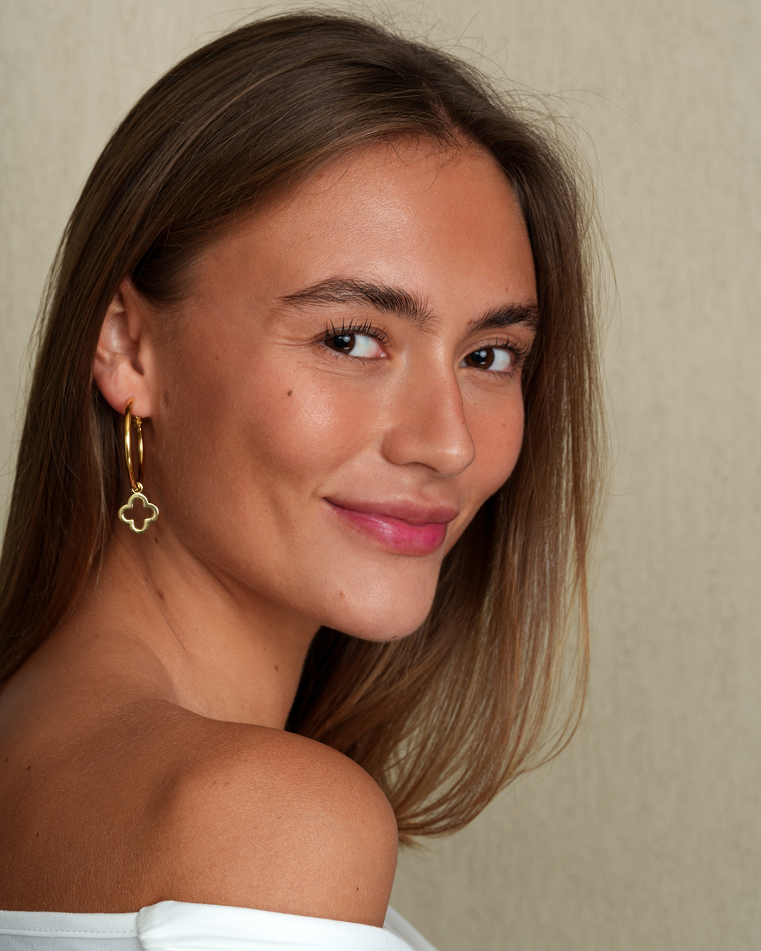 Kleeblatt Creolen - Gold