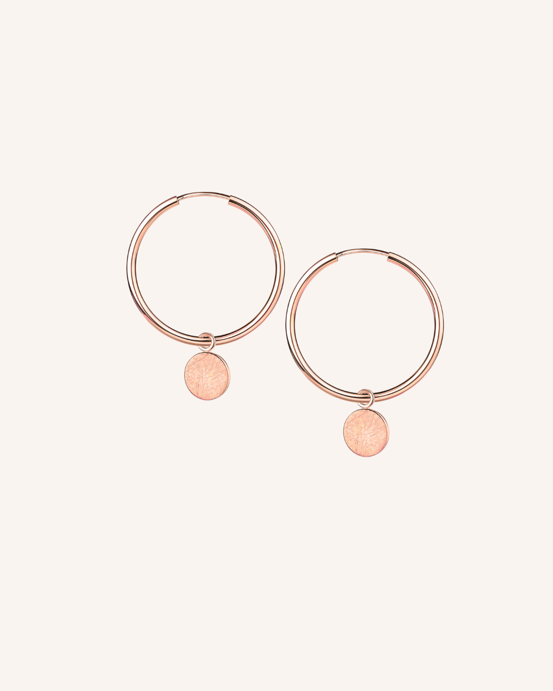 3cm Creole "Plättchen" - Rose