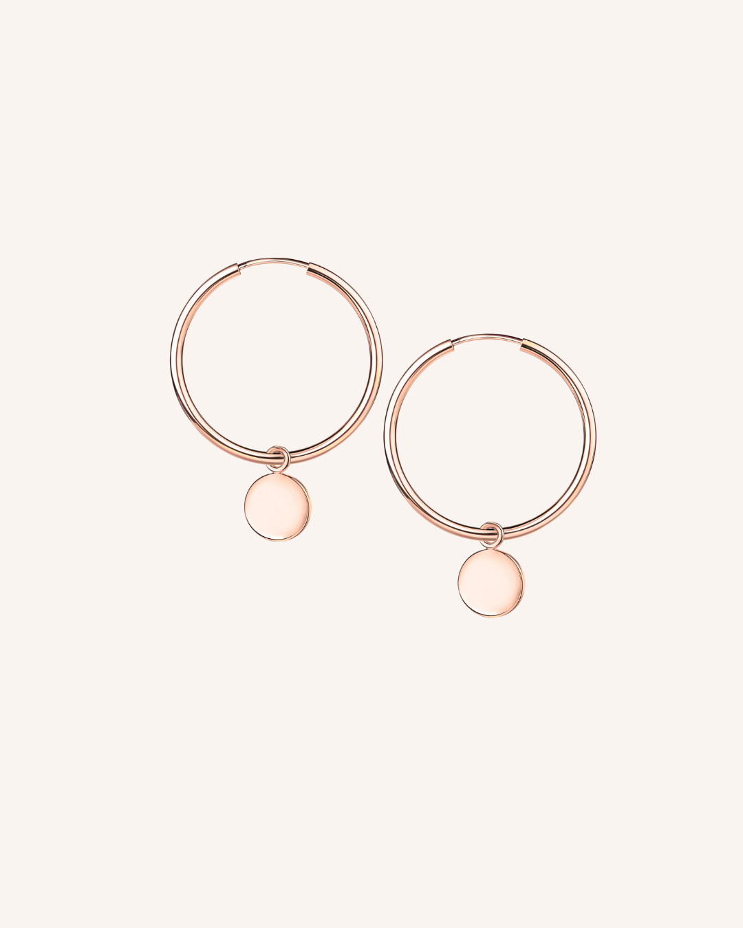 3cm Creole "Plättchen" - Rose