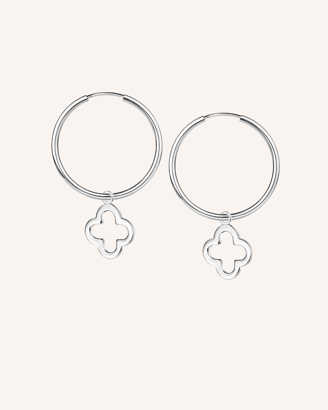 Kleeblatt Creolen - Silber