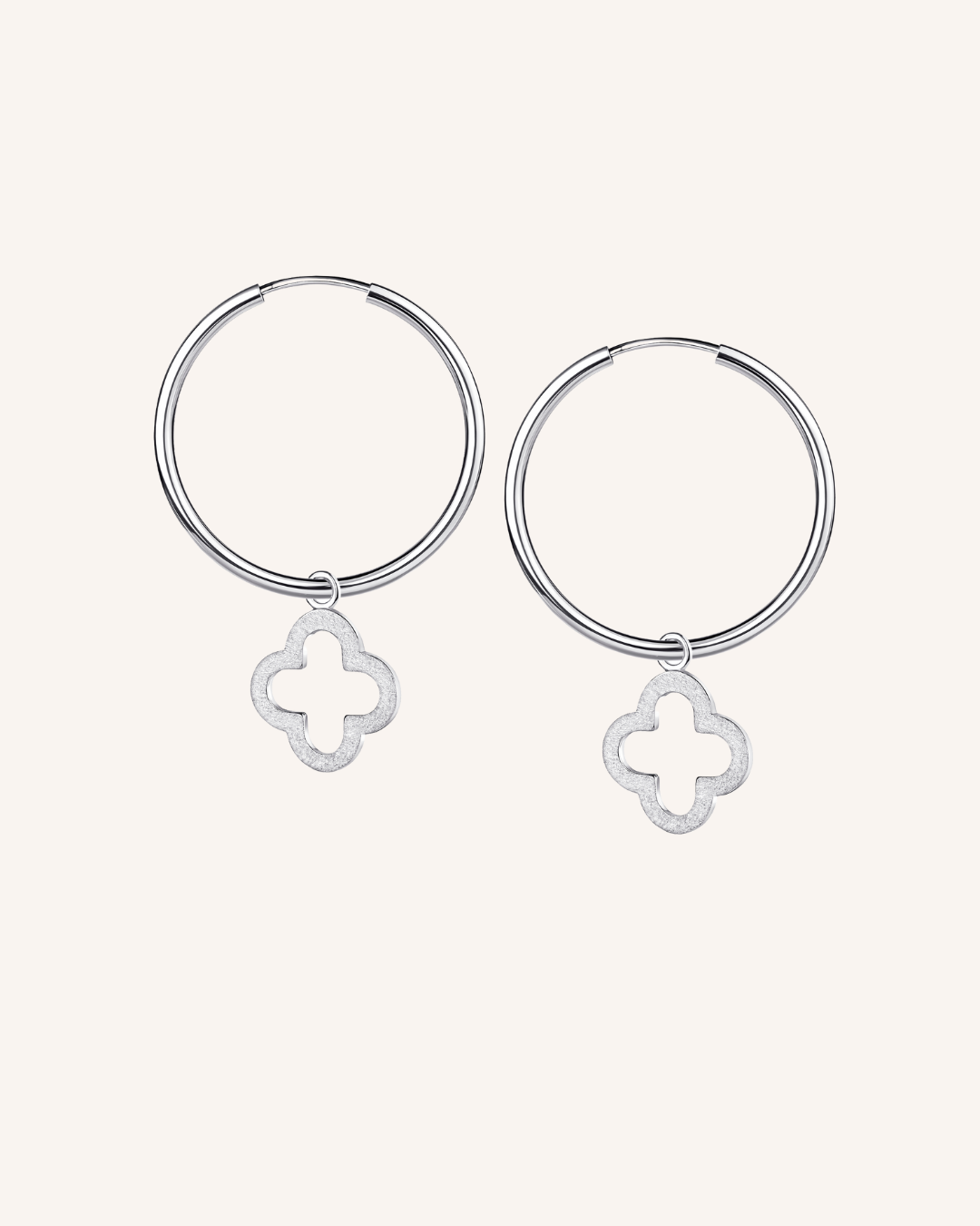 Kleeblatt Creolen - Silber